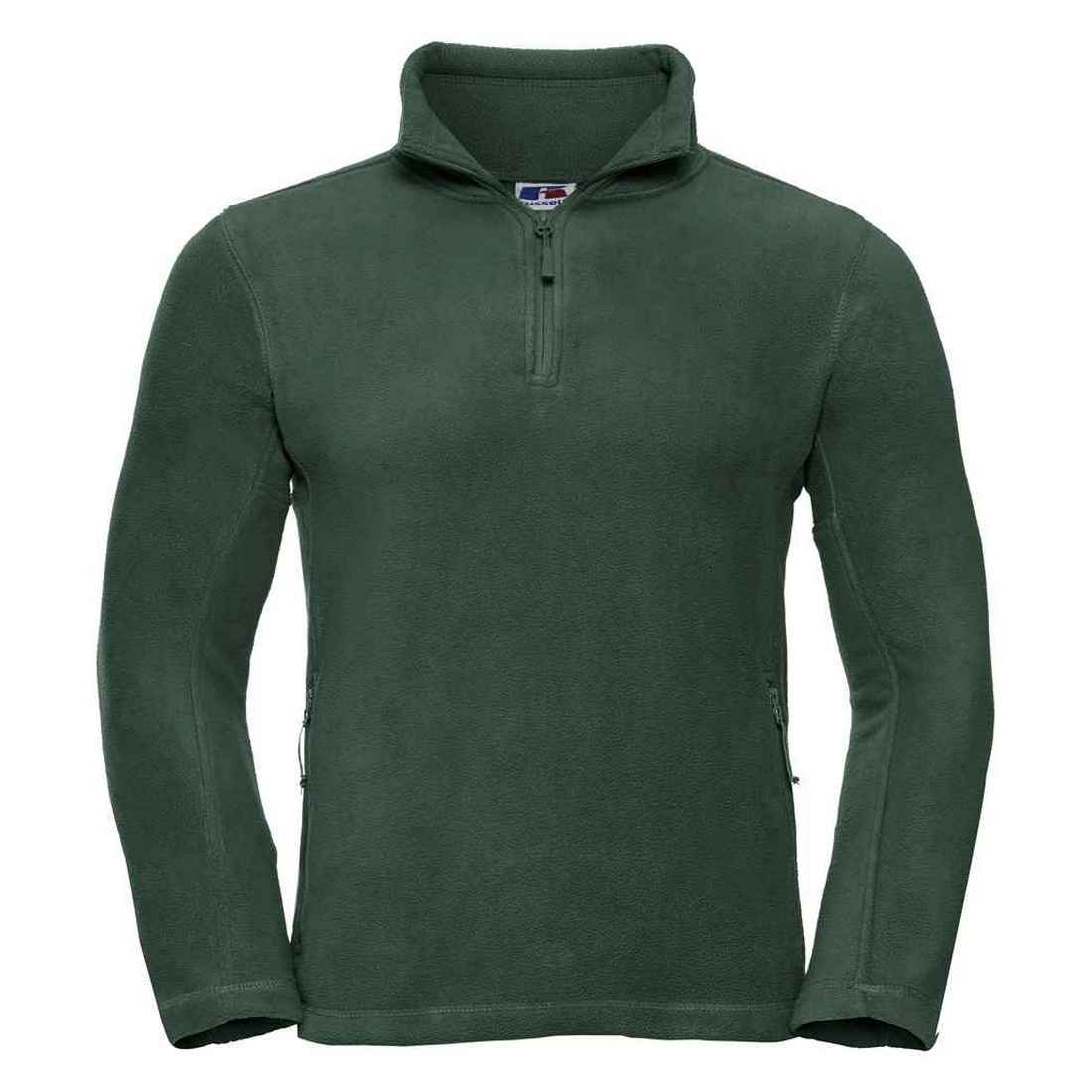 Russell - Fleece-Oberteil mit kurzem Reißverschluss für Herren - Für Außen (Flaschengrün)