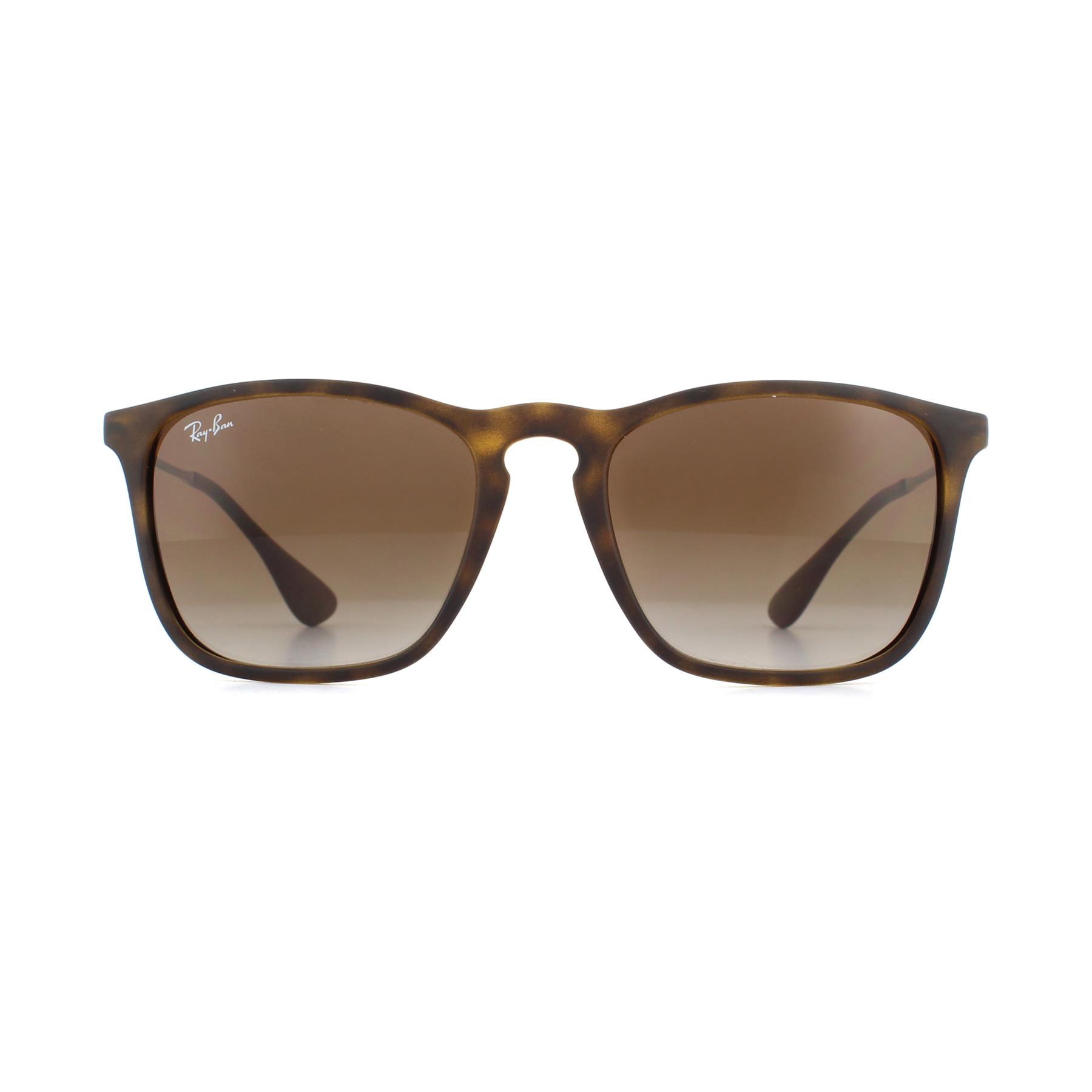 Ray-Ban Sonnenbrille Chris 4187 856/13 Gummi Havanna Gradient Braun