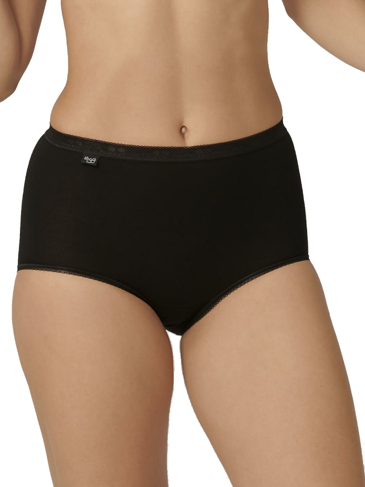 Sloggi Womens Basic+ Maxi Briefs - Black Cotton - Size 3XL