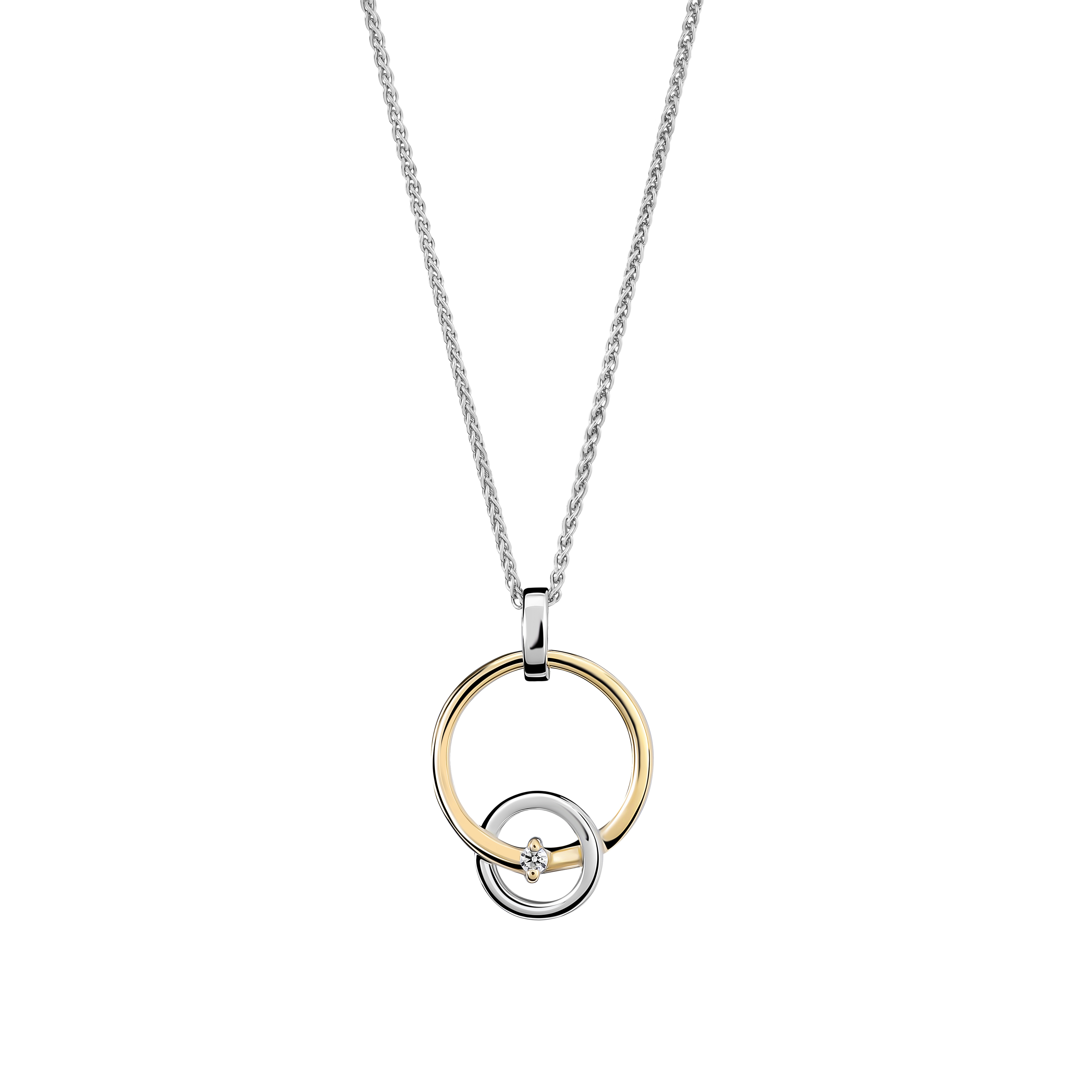 Orphelia 'Antoine' Damen-Kette Mit Anhänger Aus 925er Sterlingsilber – Silber/Gold Zh-7503/1