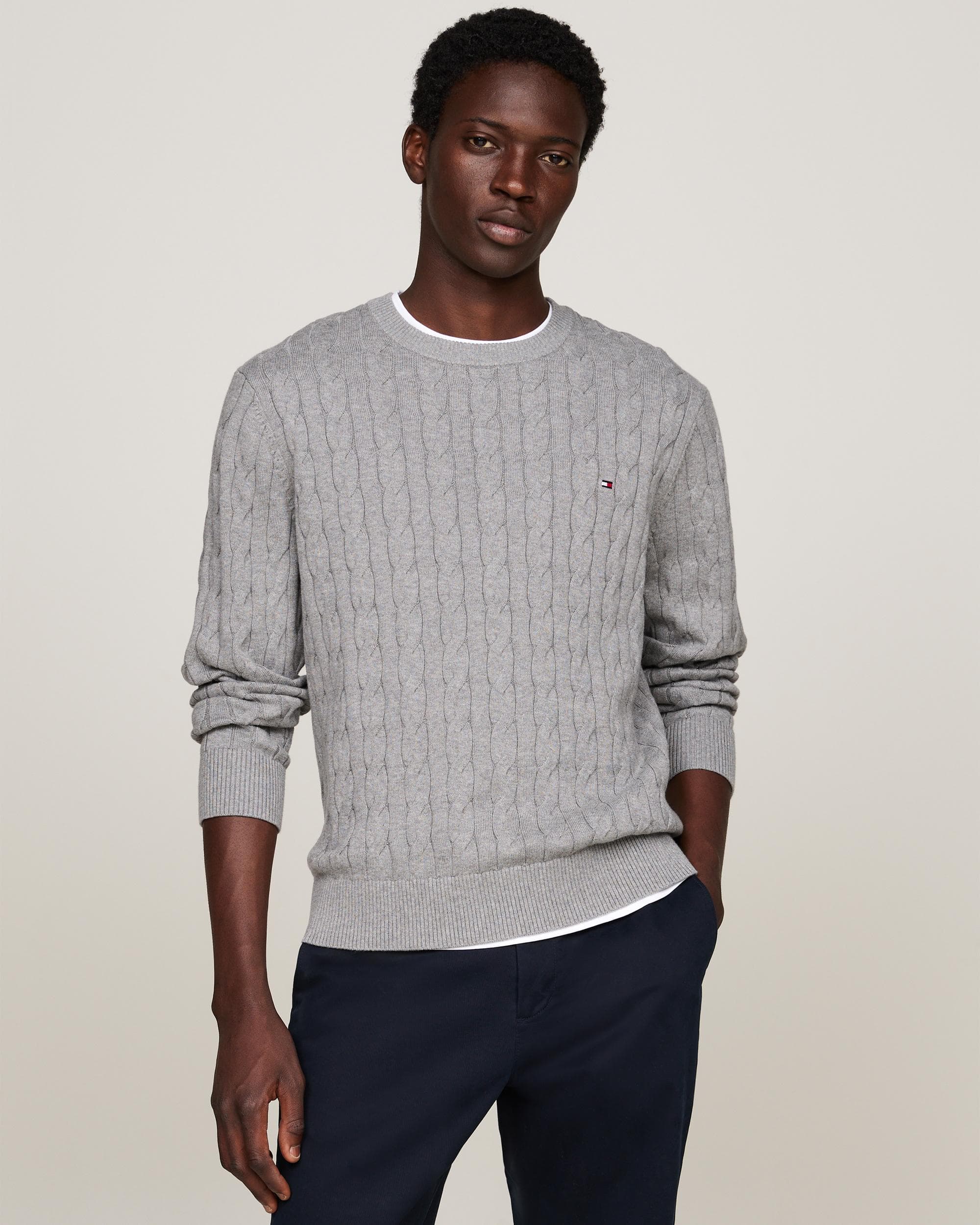 Tommy Hilfiger Men's Grey Long Sleeve Knitted Jumper - Image 9