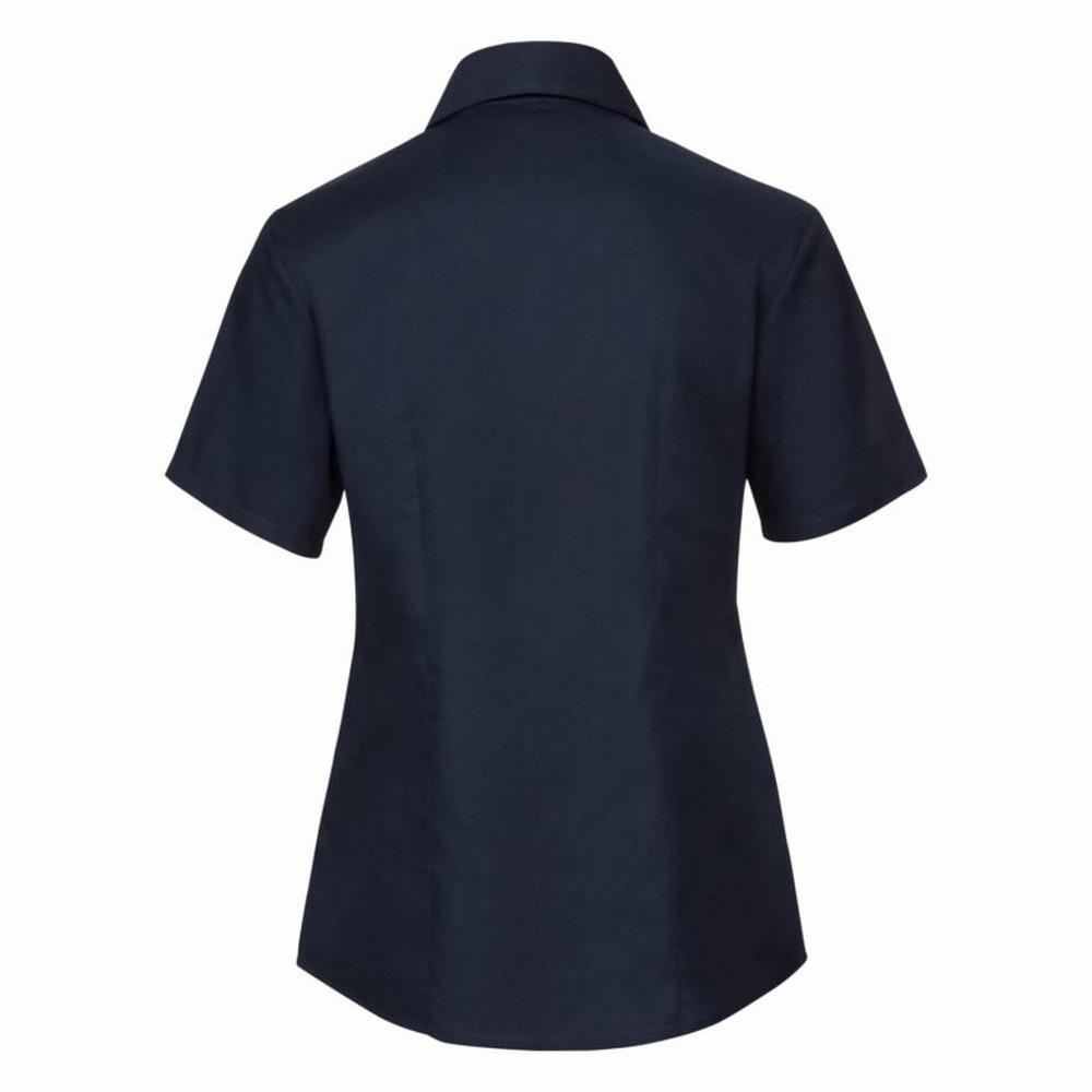 Russell Athletic Russell Collection Ladies/Womens Short Sleeve Easy Care Oxford Shirt (Bright Navy) skjortor & blusar dam – bild 2
