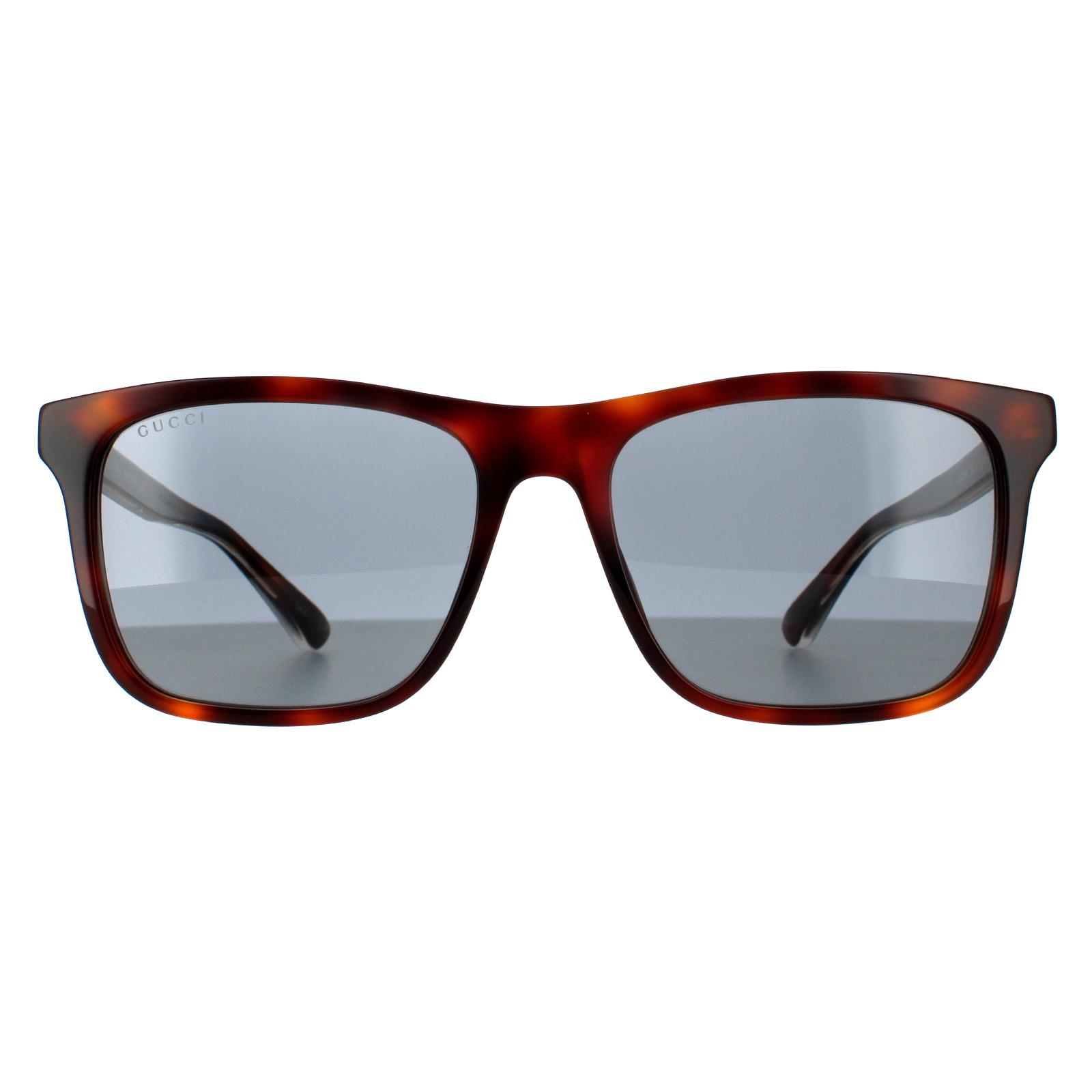 Thumbnail - Lunettes de soleil Gucci GG0381SN 009 Havana Bleu