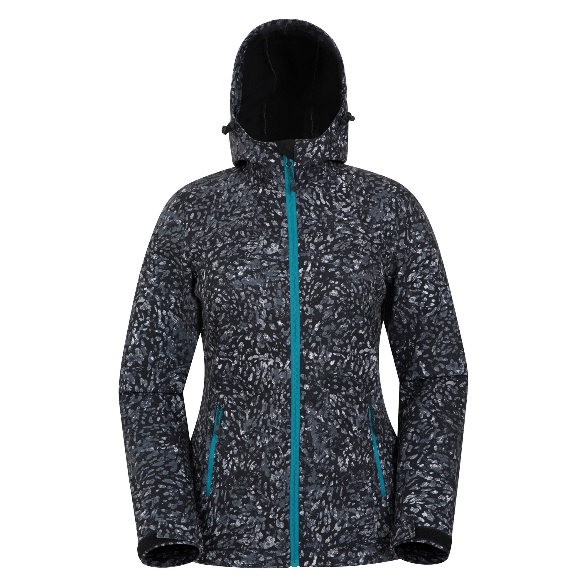 Thumbnail - Mountain Warehouse Womens/Ladies Exodus Animal Print Wasserdichte Softshell-Jacke (Schwarz)