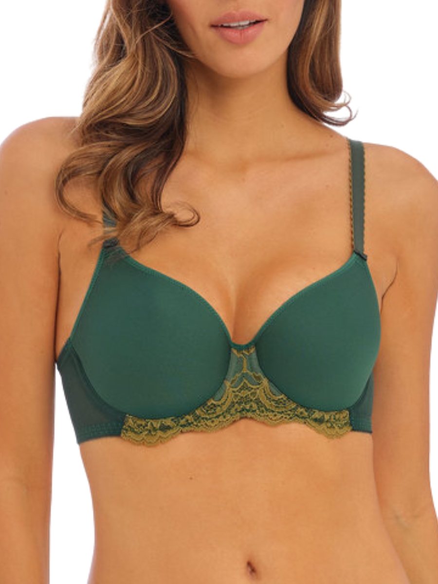 Wacoal Womens Florilege Moulded Spacer Bra - Green Cotton - Size 38C
