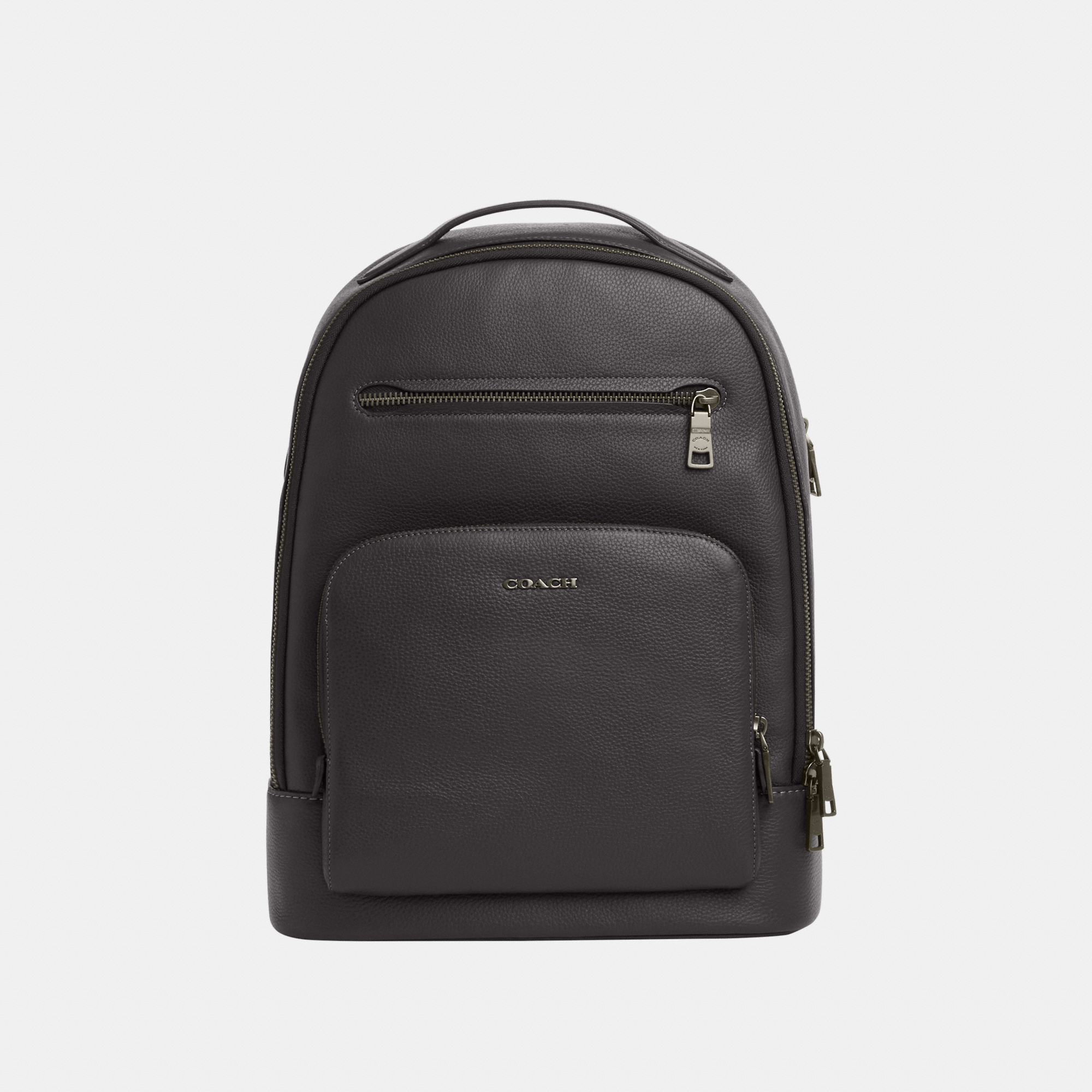 Coach Mens Ethan Backpack in Pebbled Leather Bag - Grey - One Size