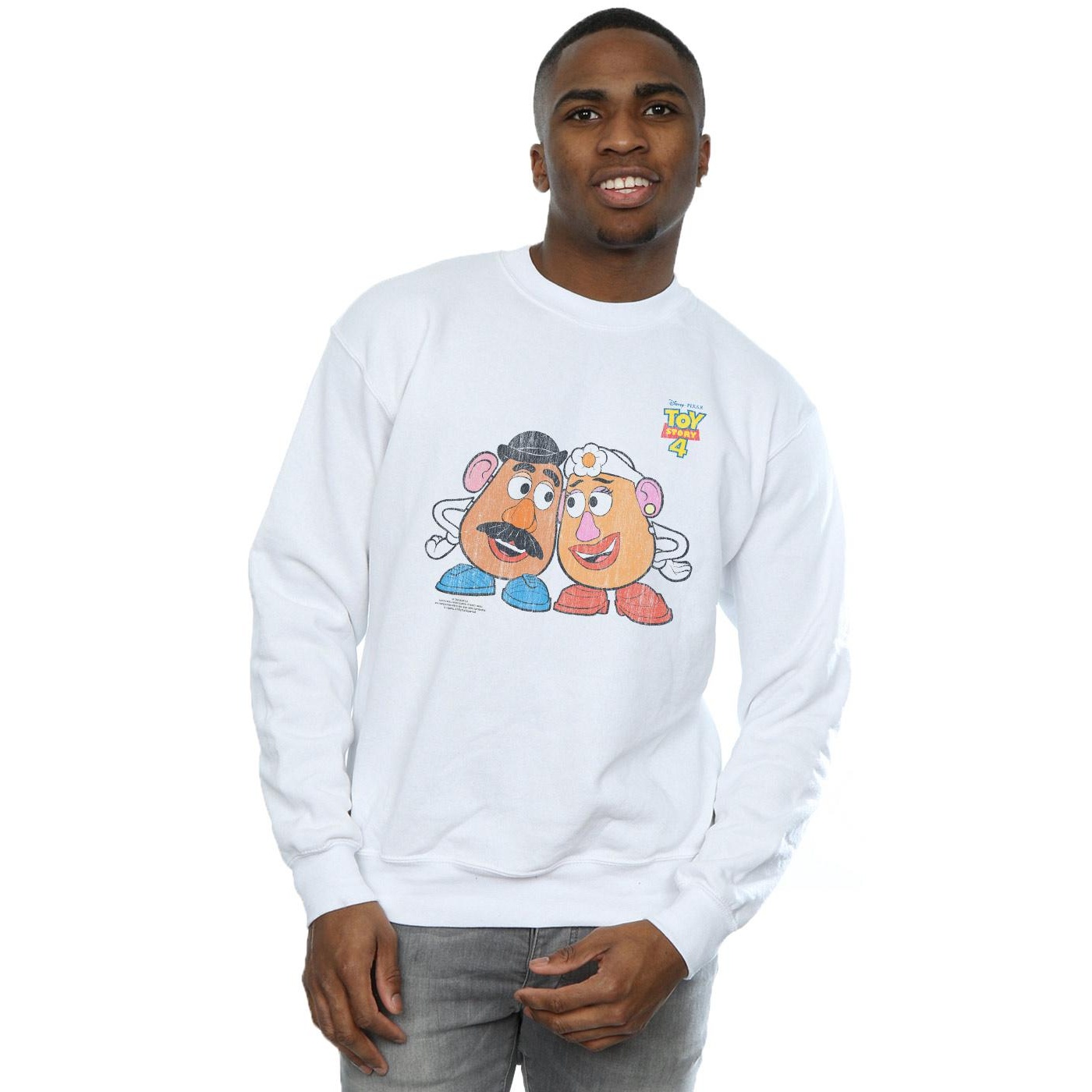 Disney Mens Toy Story 4 Mr And Mrs Potato Head Sweatshirt (White) herr – bild 2