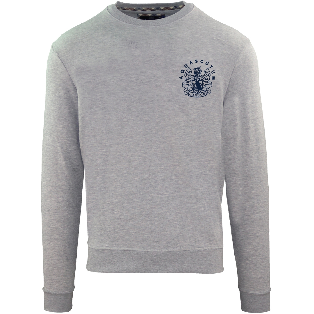 Aquascutum Mens Aldis Chest Logo Grey Sweatshirt - Size X-Large