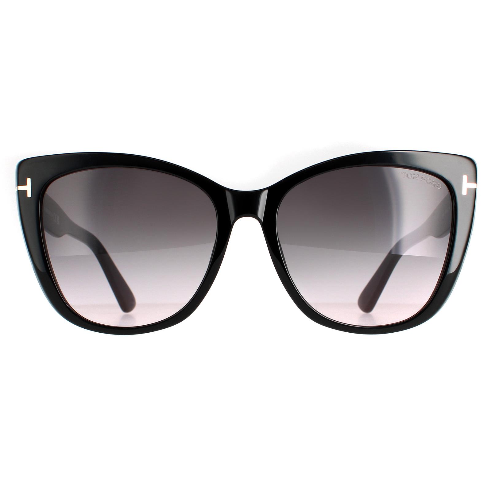 Thumbnail - Tom Ford Cat Eye Womens Shiny Black Smoke Gradient FT0937 Nora Sunglasses