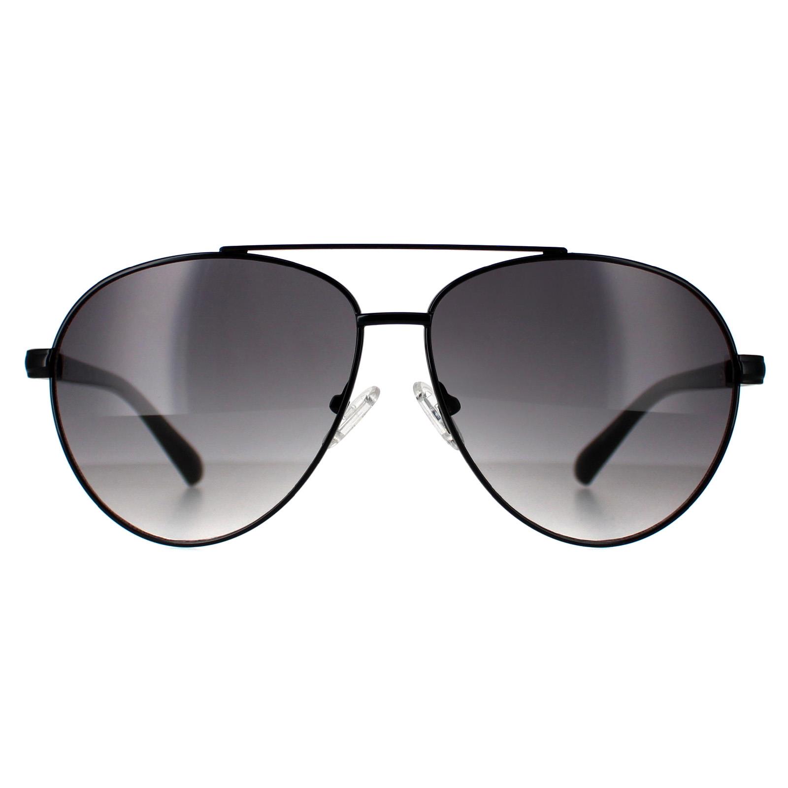 Guess Aviator Mens Shiny Black Smoke Gradient GF0221 Metal - One Size