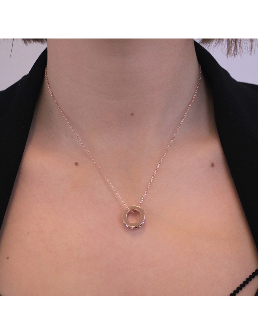 MYC Paris Kvadratiska rullhängen roséguld och kristall halsband dam – bild 2