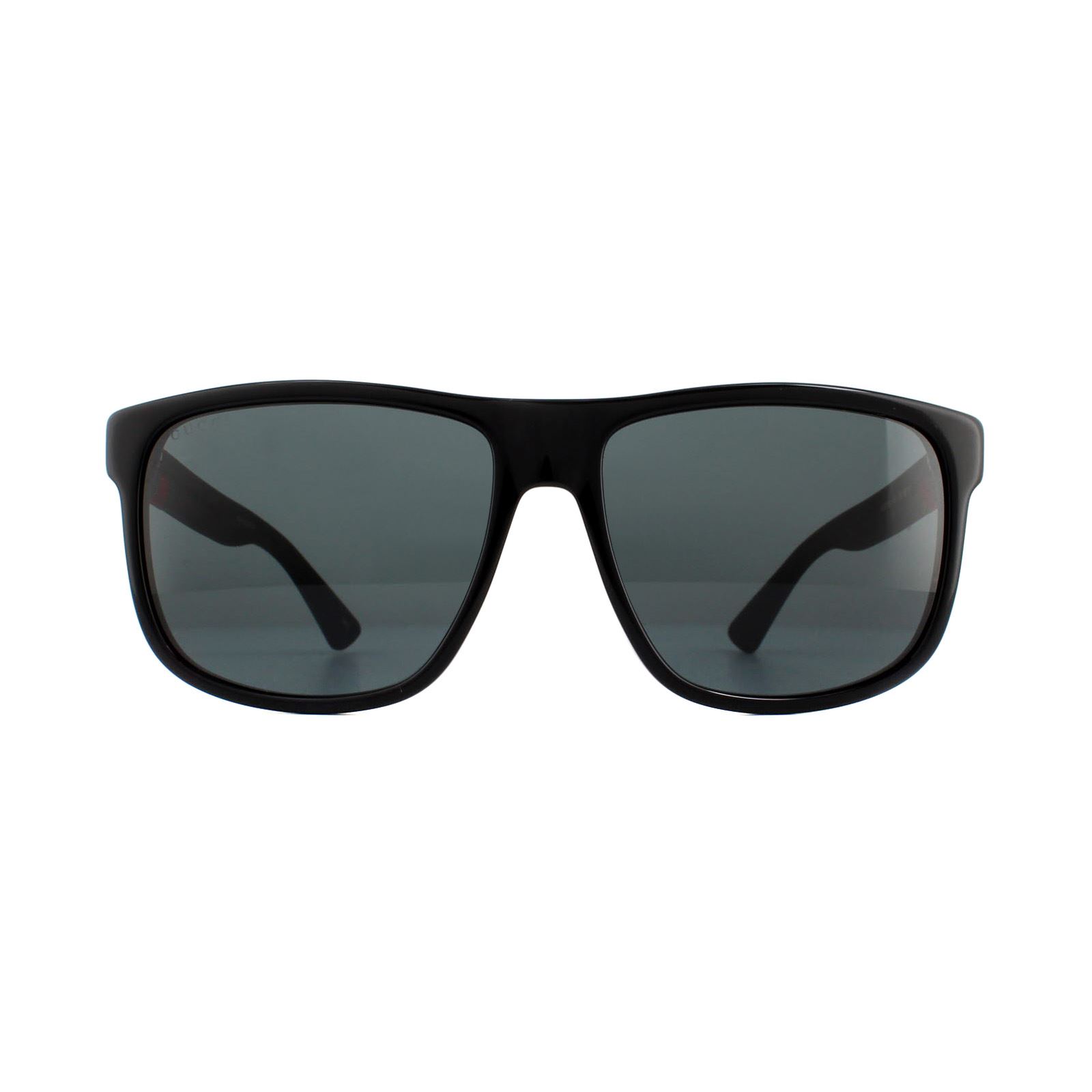 Gucci Mens Sunglasses GG0010S 001 Black Rubber Grey – One Size