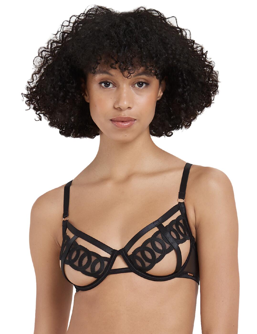 Bluebella Womens Juliette Cut Out Bra – Black Polyamide – Size 32DD