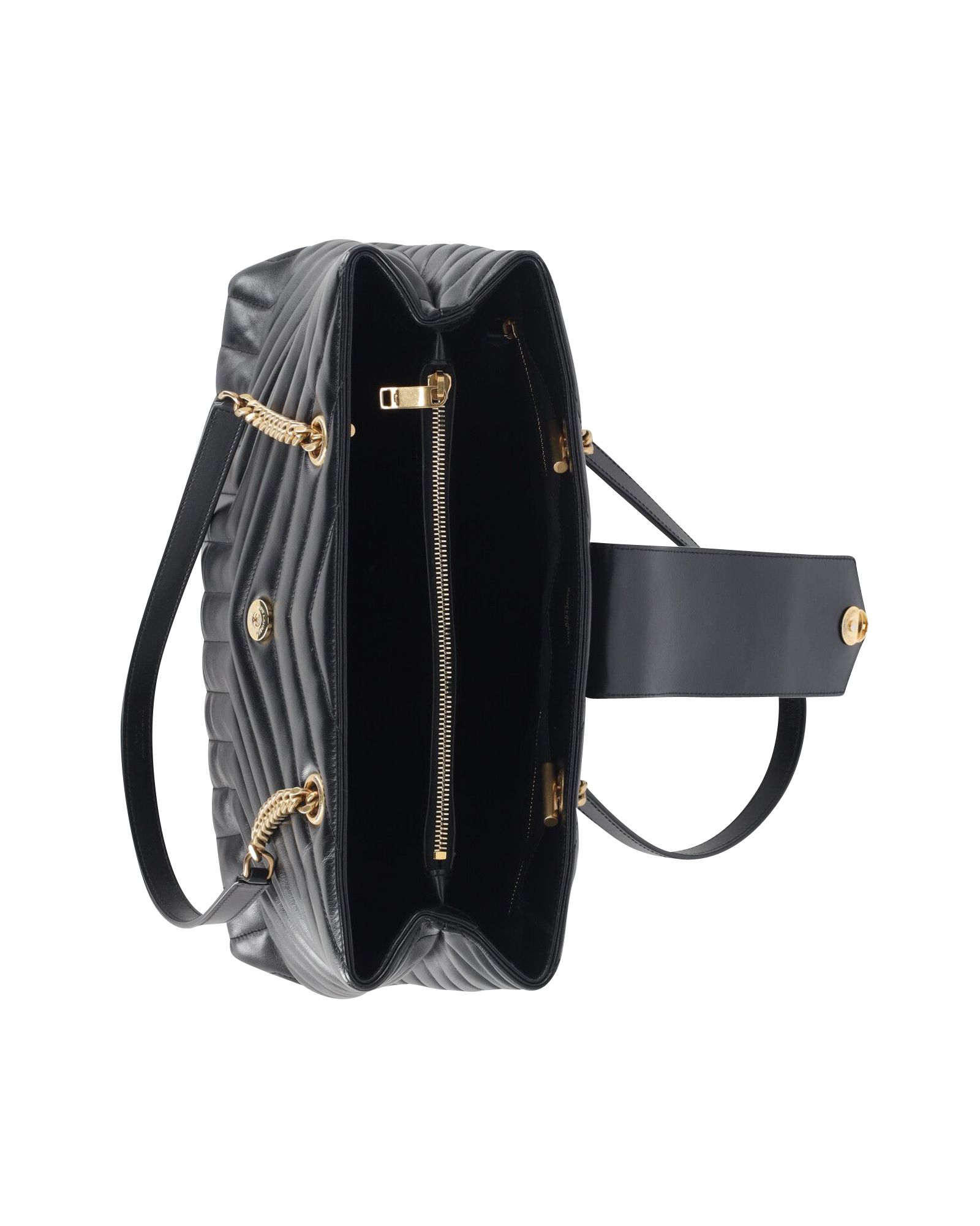 Saint Laurent Large Loulou Shopper Bag in Black Leather