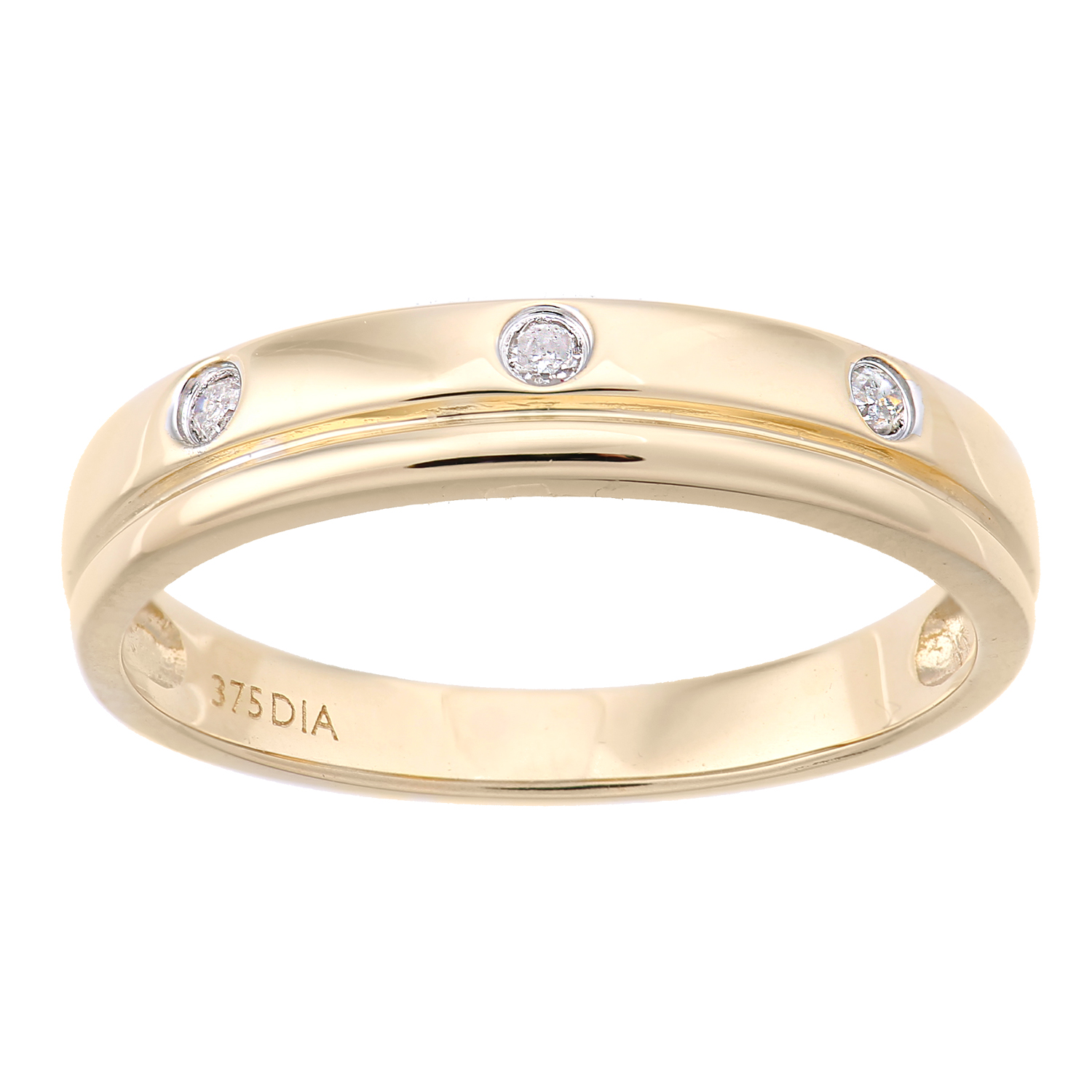 Diamant L’Eternel Womens 9ct Yellow Gold with 0.04ct Diamond Eternity Ring – Size K