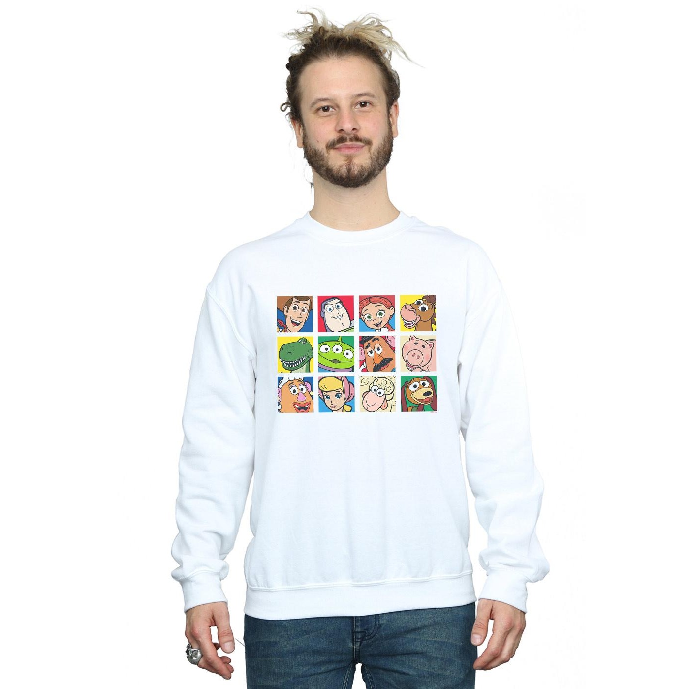 Disney Mens Toy Story Character Squares Sweatshirt (White) herr – bild 2