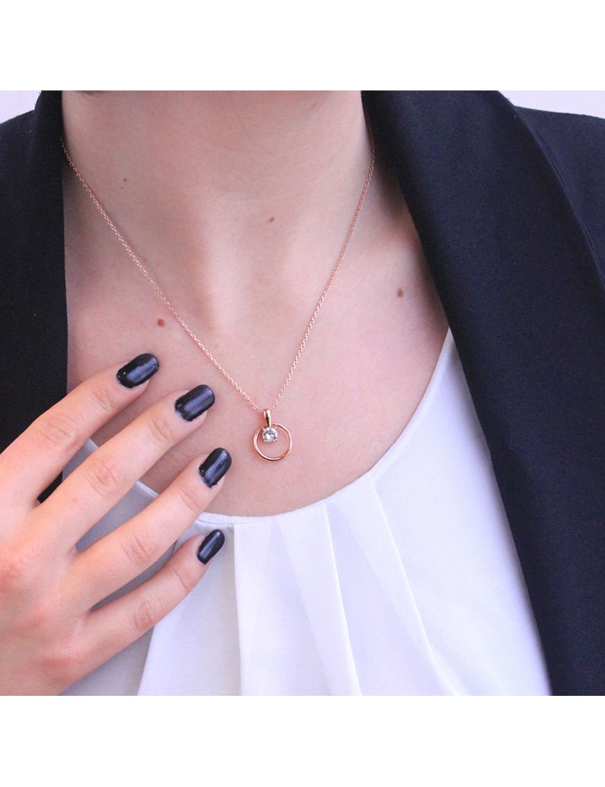 MYC Paris Octavia Hängsmycken Roséguld och kristall halsband dam – bild 2