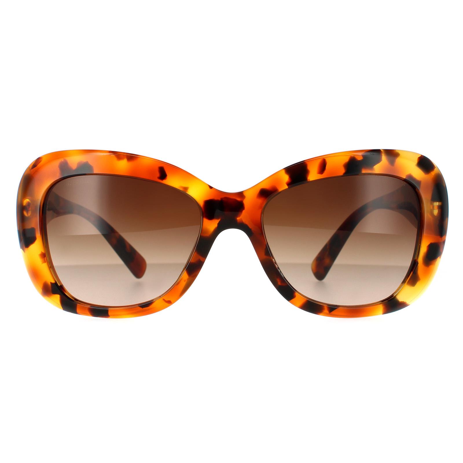 Thumbnail - Versace Rectangle Womens Light Havana Brown Gradient Sonnenbrille