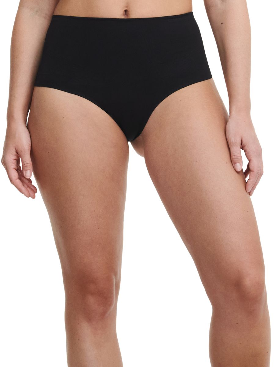 Chantelle Womens Smooth Comfort Sculpting High Waist Thong - Black Polyamide - Size X-Large