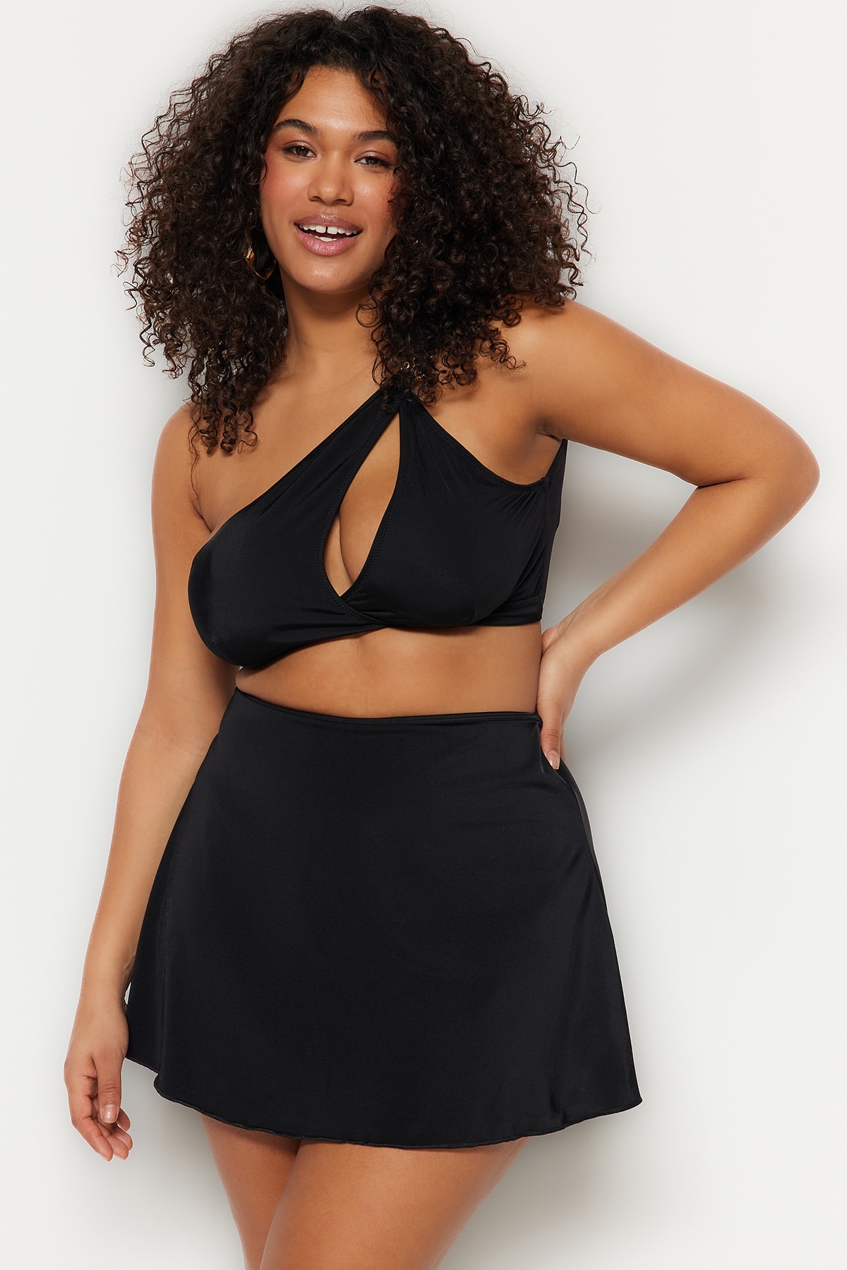 Trendyol Dames Hoge Taille Plus Size Bikini Onderstukken