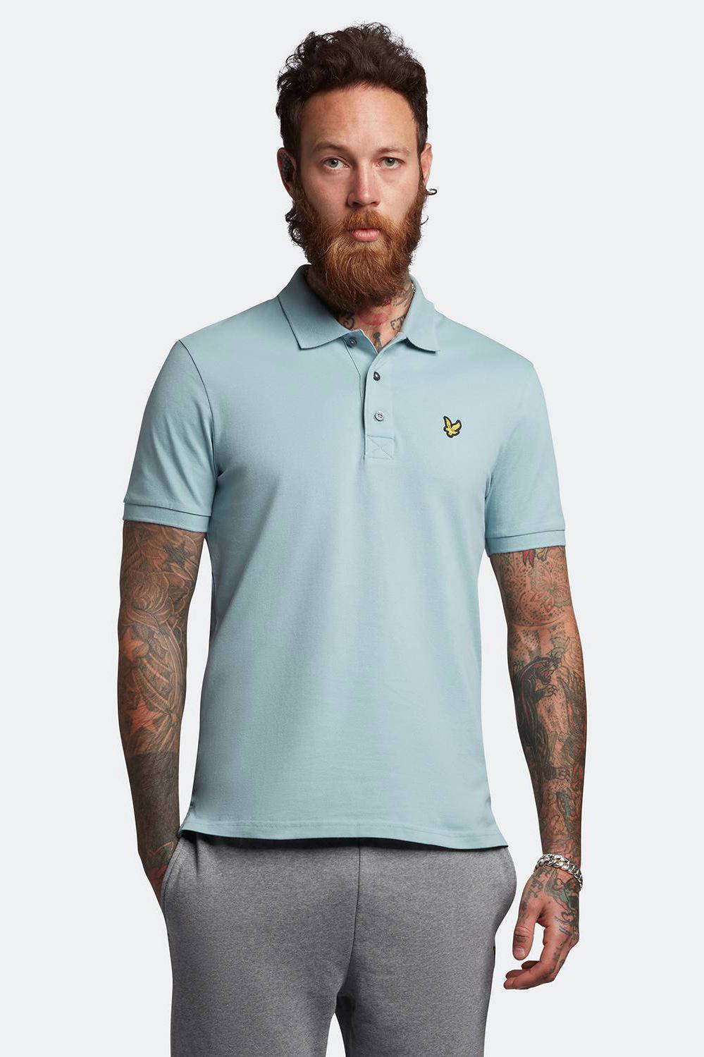 Lyle & Scott Branded Chest Logo Away Blue Polo Shirt pikéer herr – bild 2