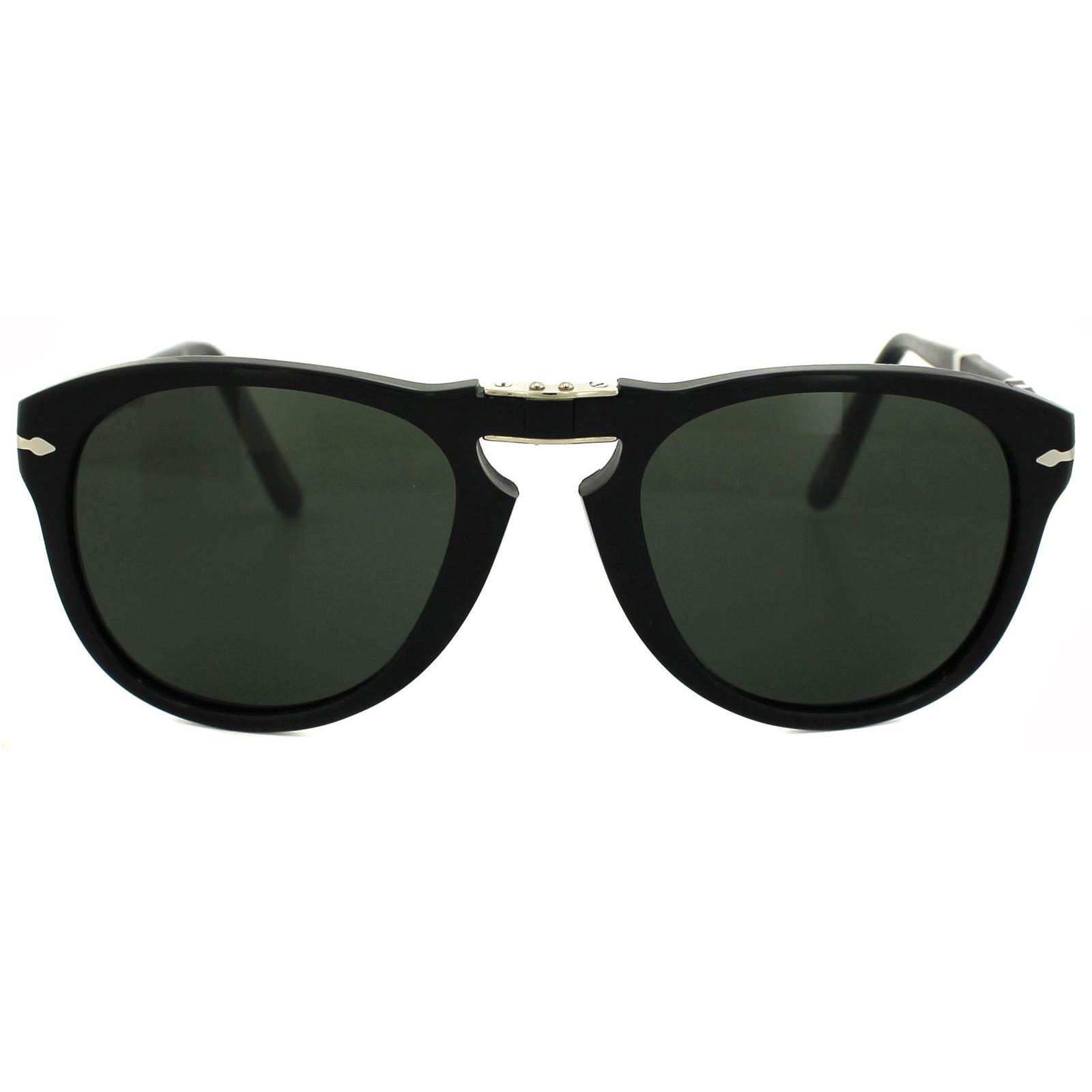 Thumbnail - Persol Sonnenbrille 714 95/31 Schwarz Grün Folding Steve McQueen 54mm