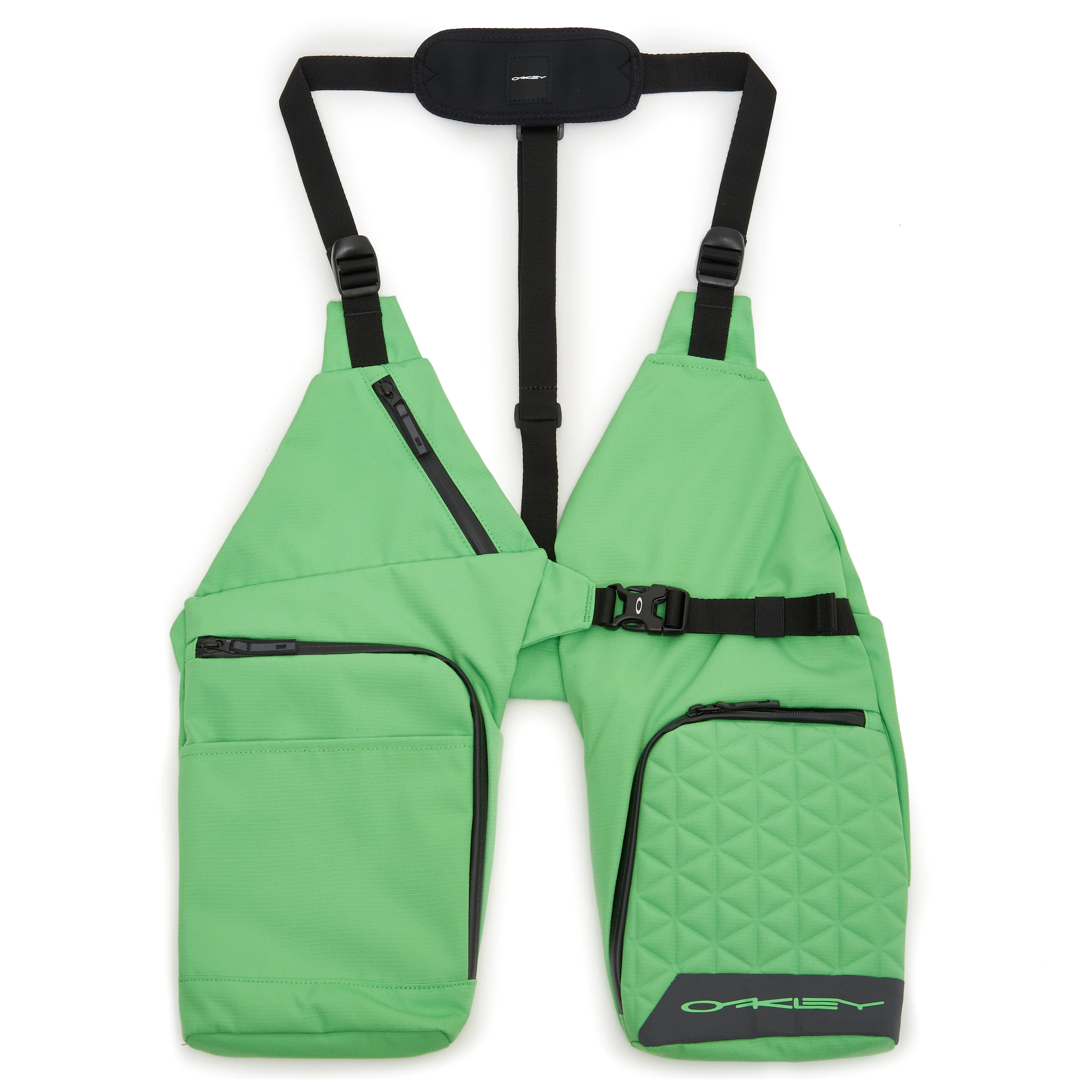 Oakley Adjustable Straps Logo Body Bag Mens Laser Green Vest Bag 921603 73E - One Size