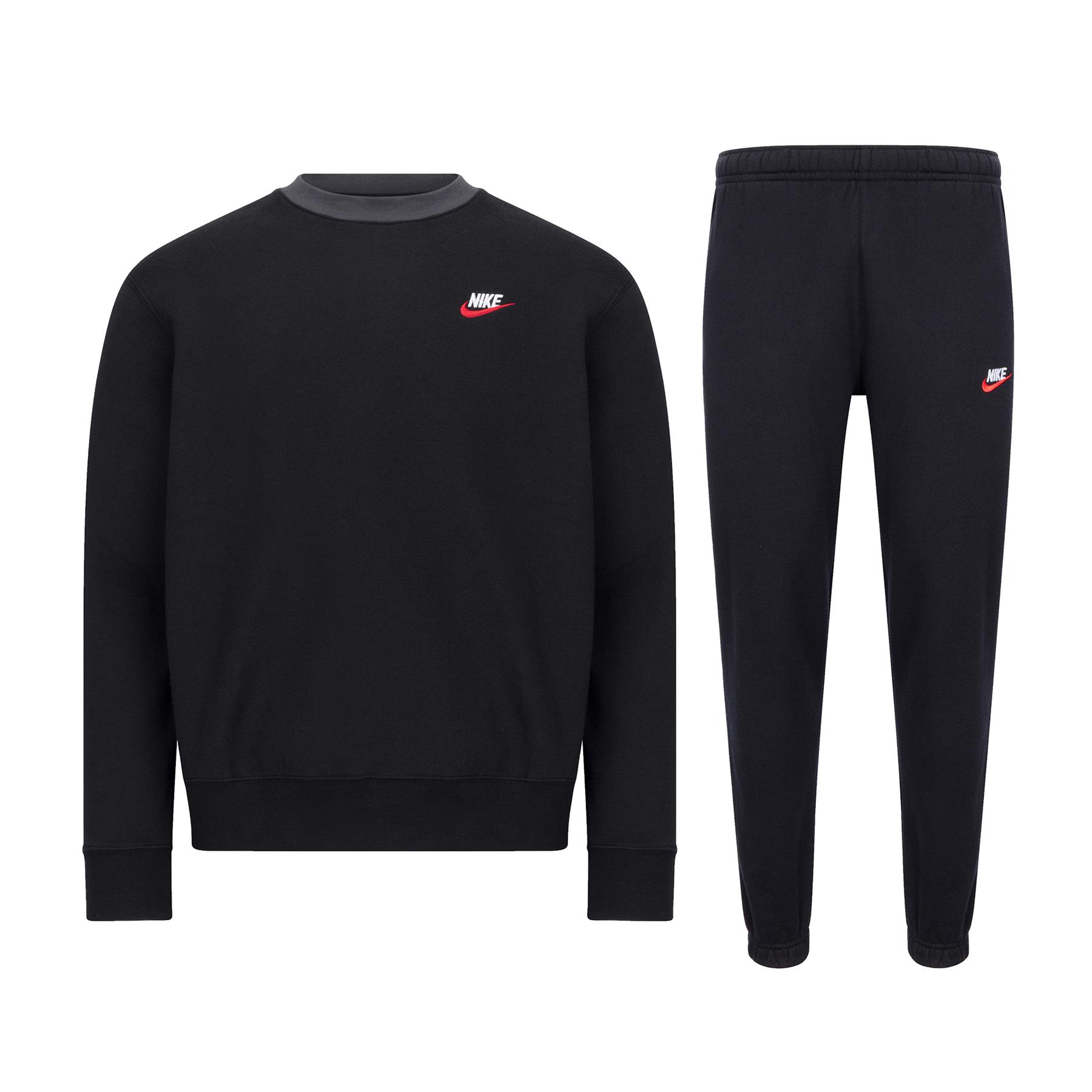 nike black club tracksuit