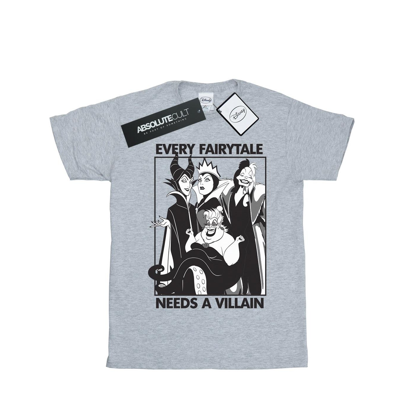 Thumbnail - Disney - "Every Fairy Tale Needs A Villain" T-Shirt für Herren (Grau)