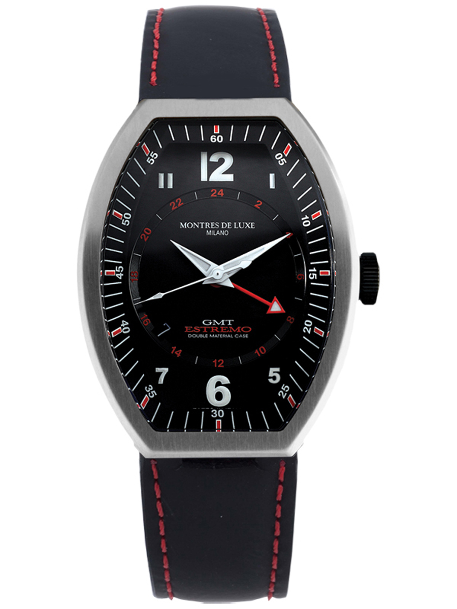 Montres de Luxe Mens - Black Leather - One Size