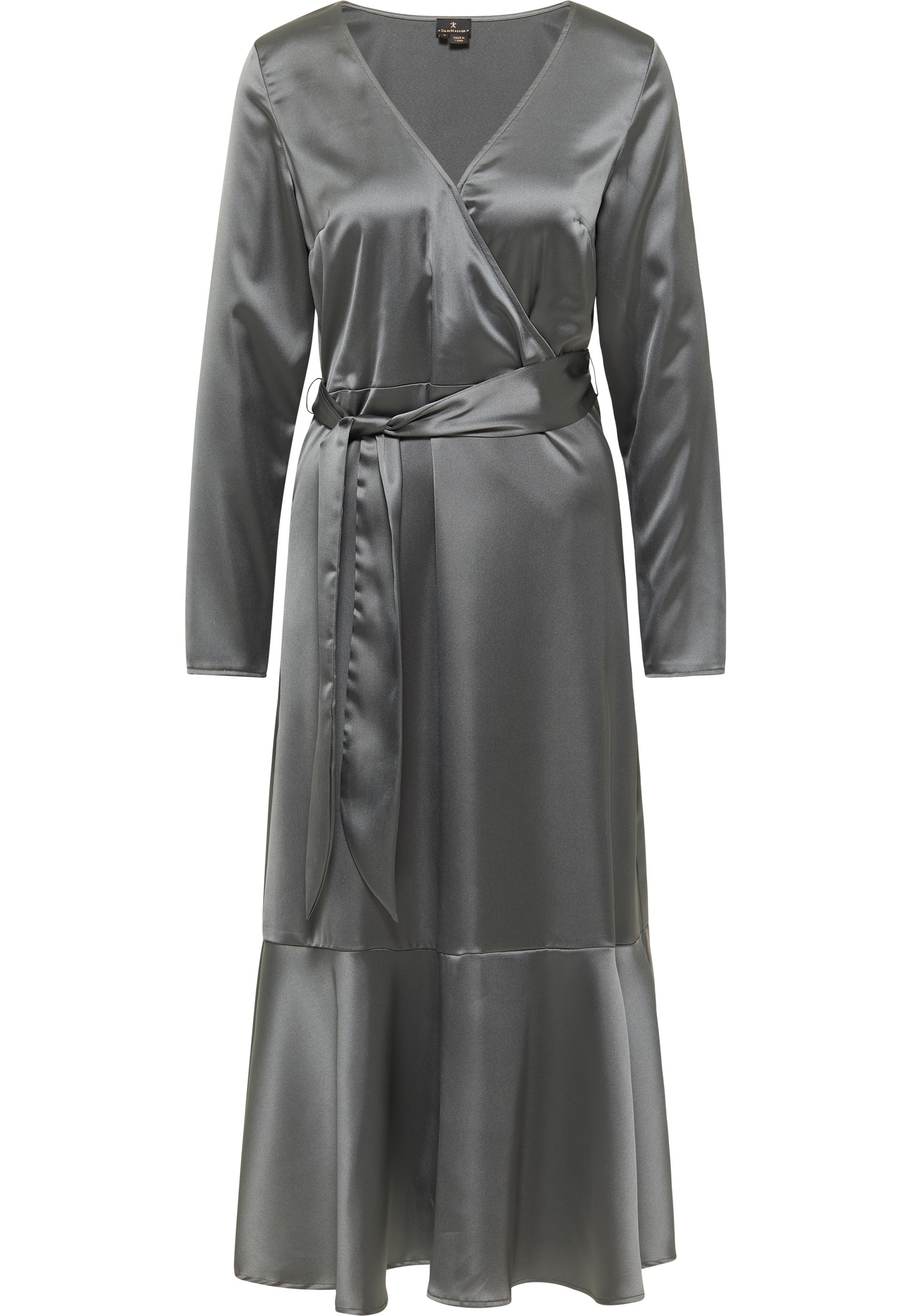 Dreimaster Blouse jurk Dames grijze olijf
