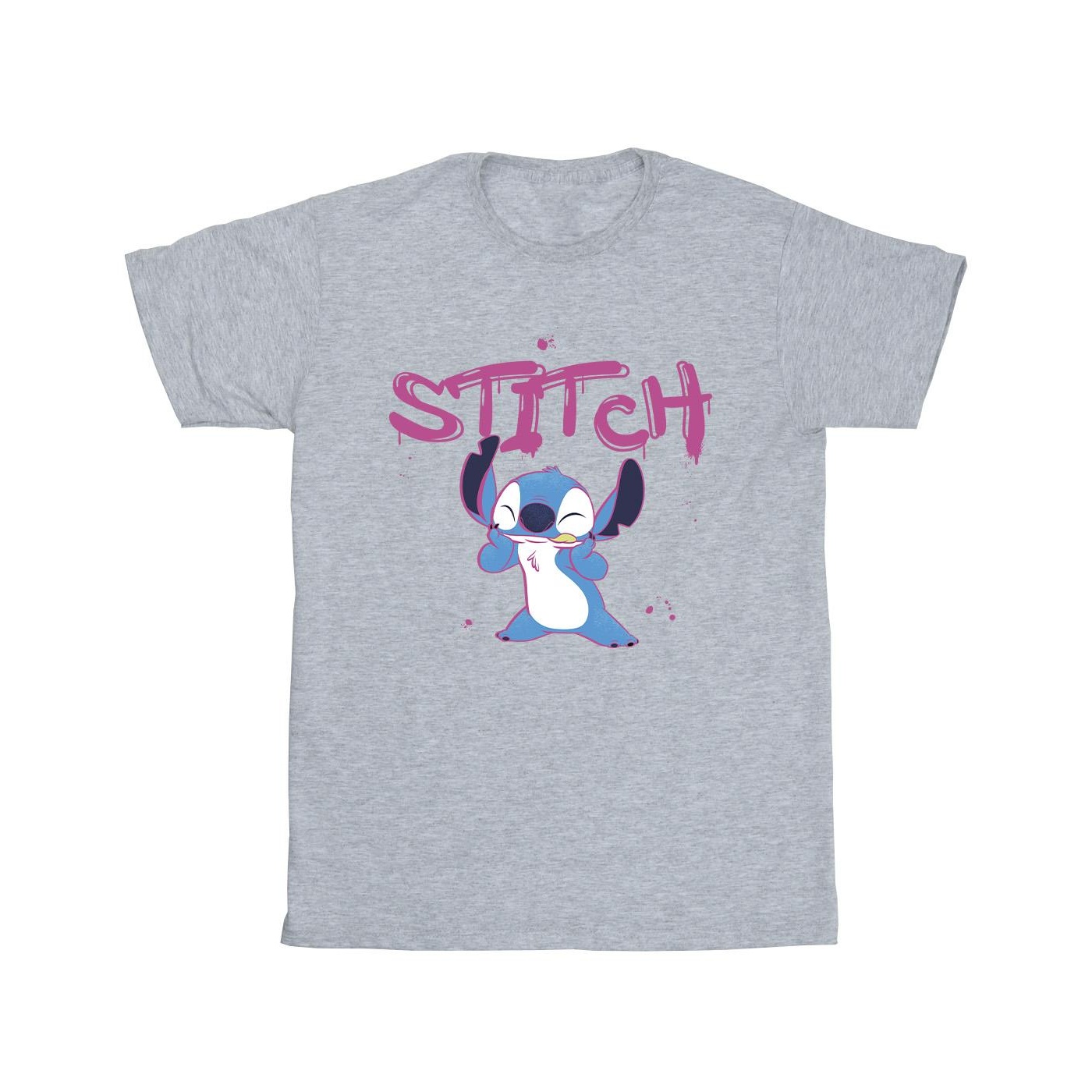 Thumbnail - Disney - "Lilo And Stitch Graffiti" T-Shirt für Mädchen (Grau)