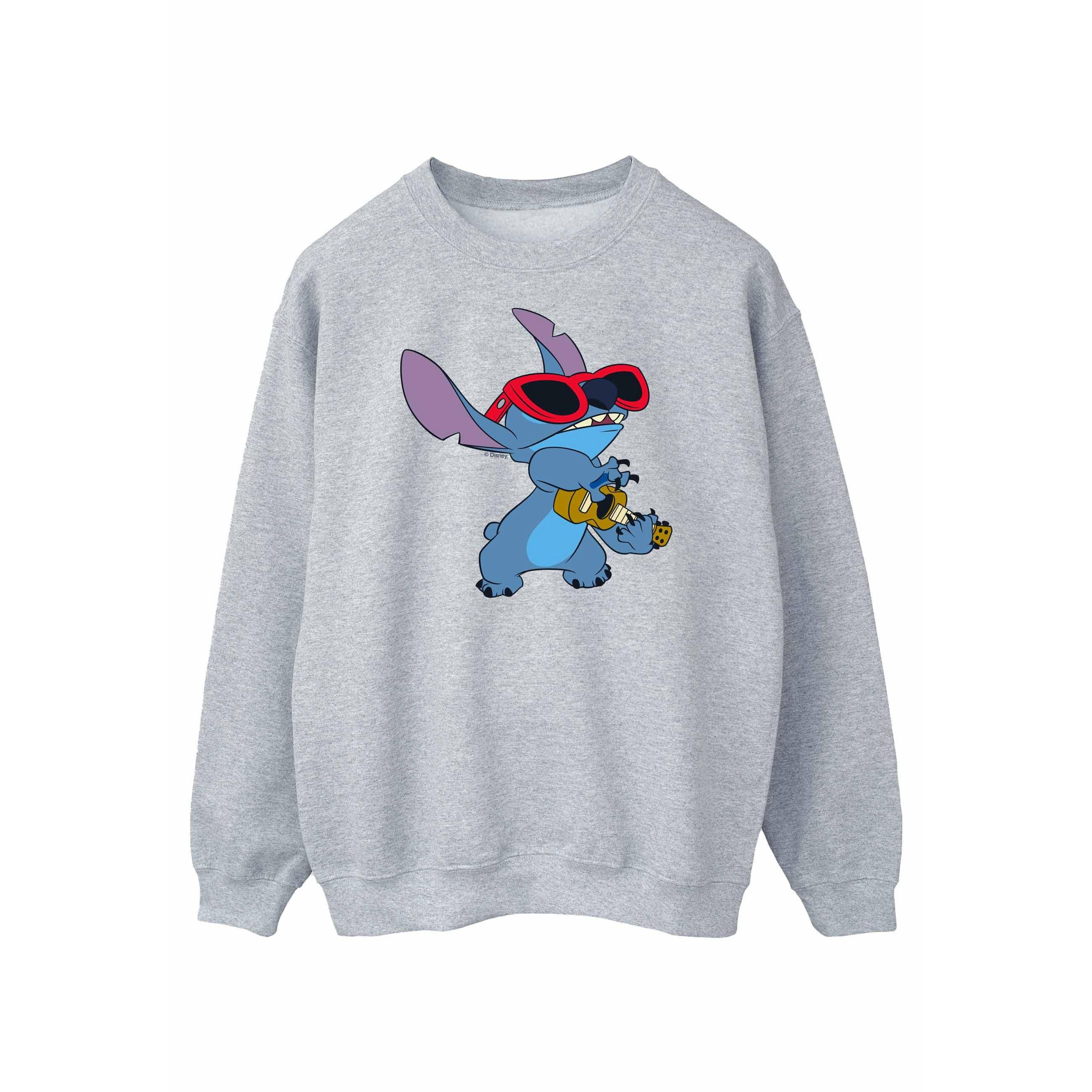 Thumbnail - Disney - "Lilo And Stitch Guitar" Sweatshirt für Herren (Grau)