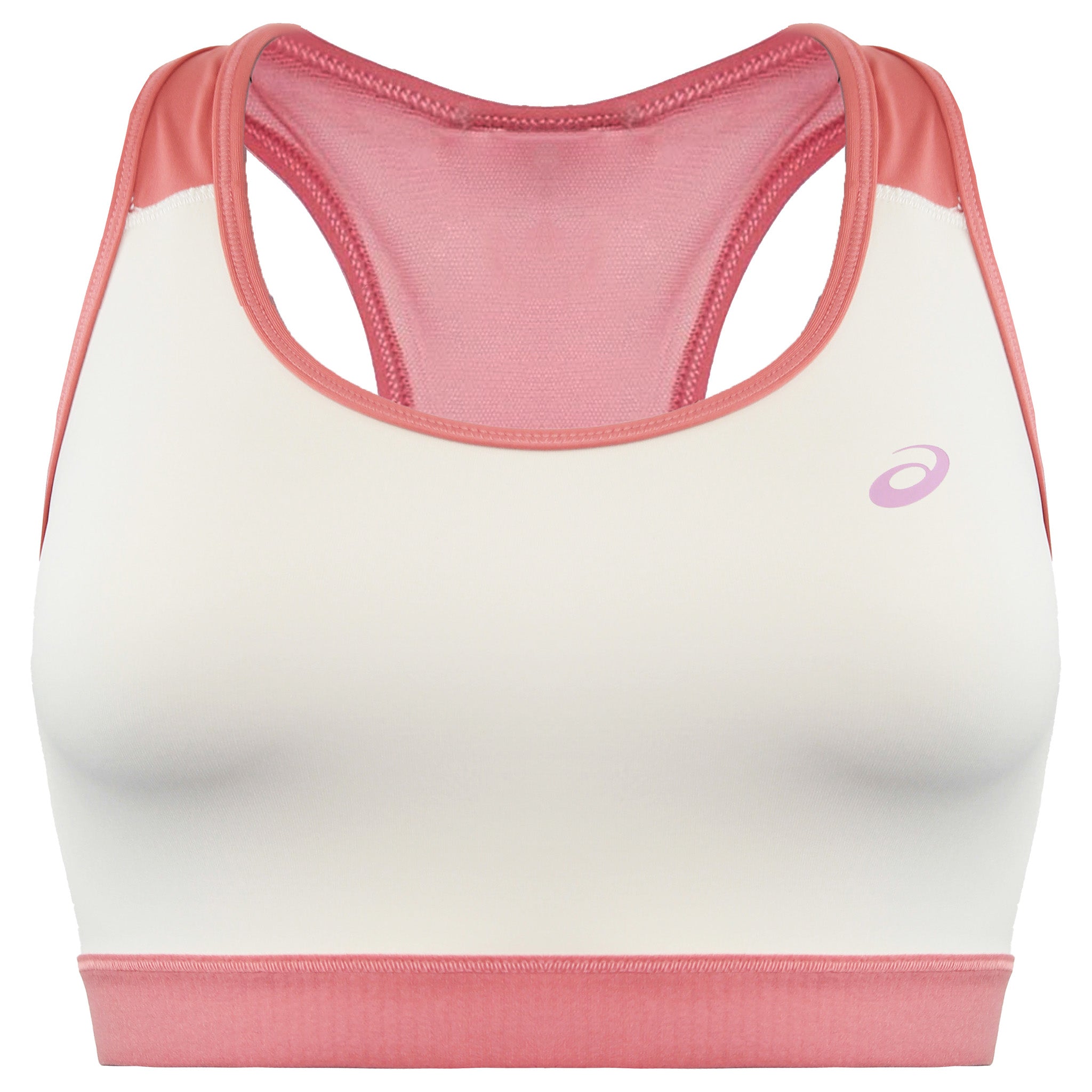 Asics Colour Block III Womens White/Pink Sports Bra - Size X-Small