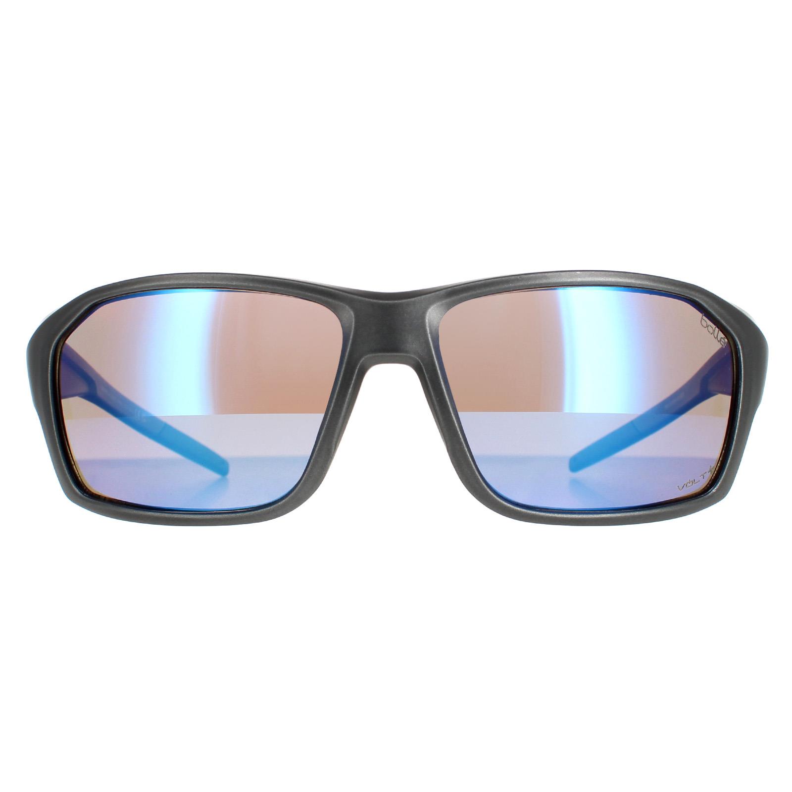 Bolle Wrap Unisex Matte Titanium Volt+ Offshore Polarized Fenix Sunglasses - Grey - One Size