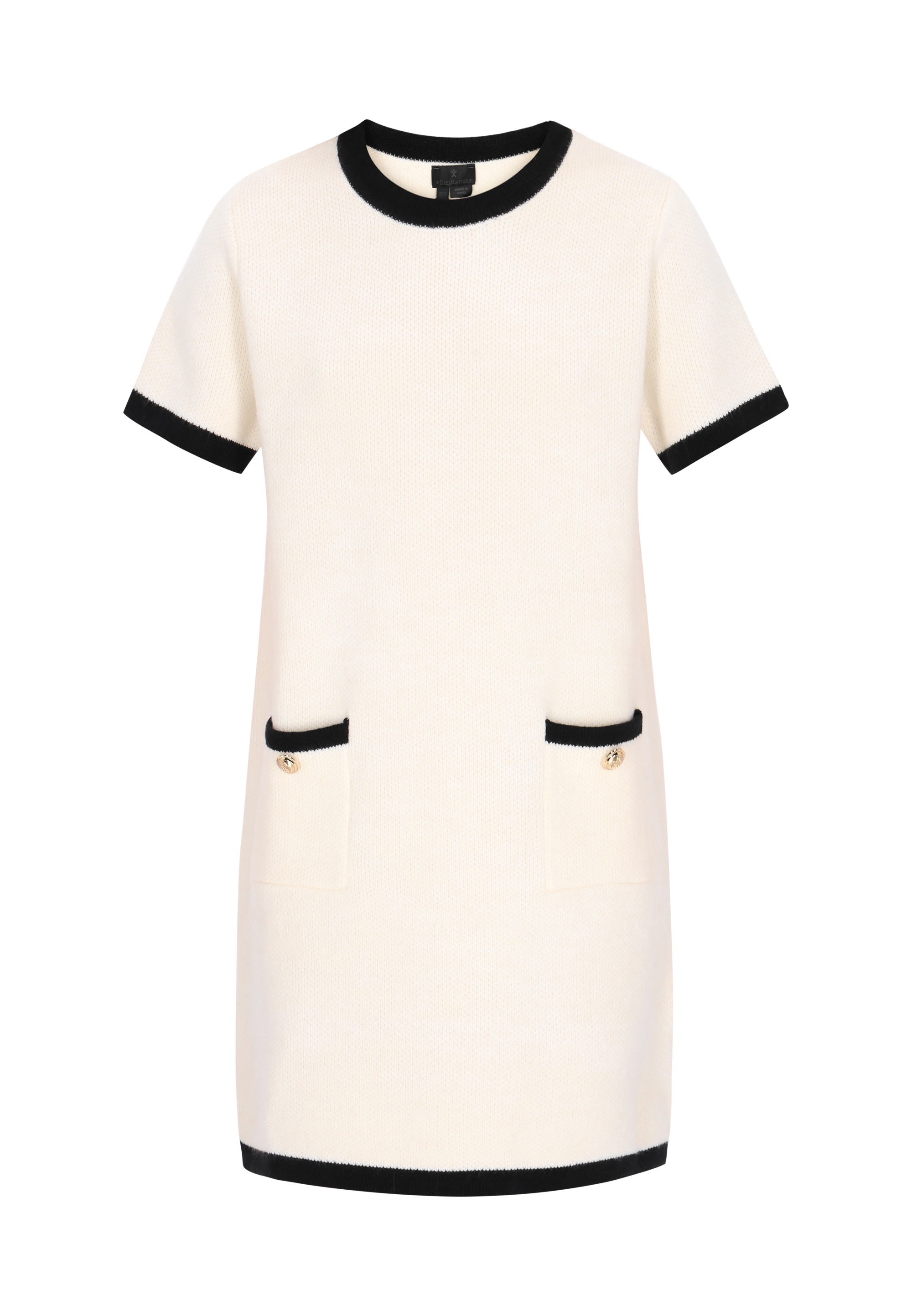 Thumbnail - Dreimaster Kleid Frauen cremeweiß schwarz