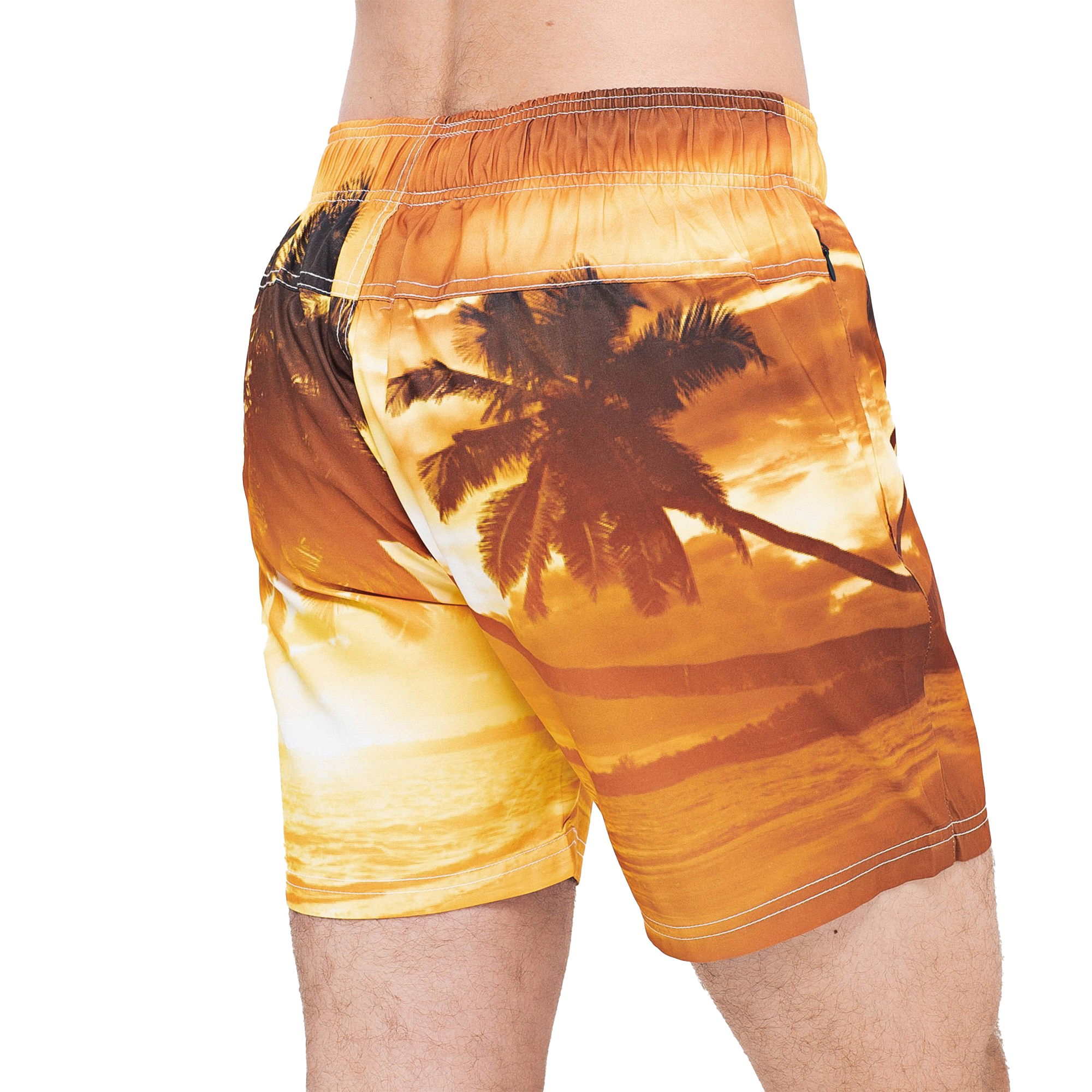 Crosshatch Mens Beach Dream Sunset Badshorts (Orange) herr – bild 2