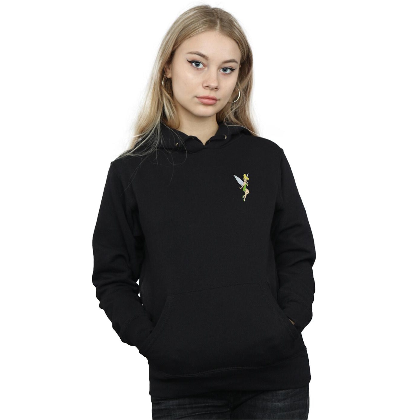 Disney Womens/Ladies Tinkerbell Chest Hoodie (Black) dam – bild 2