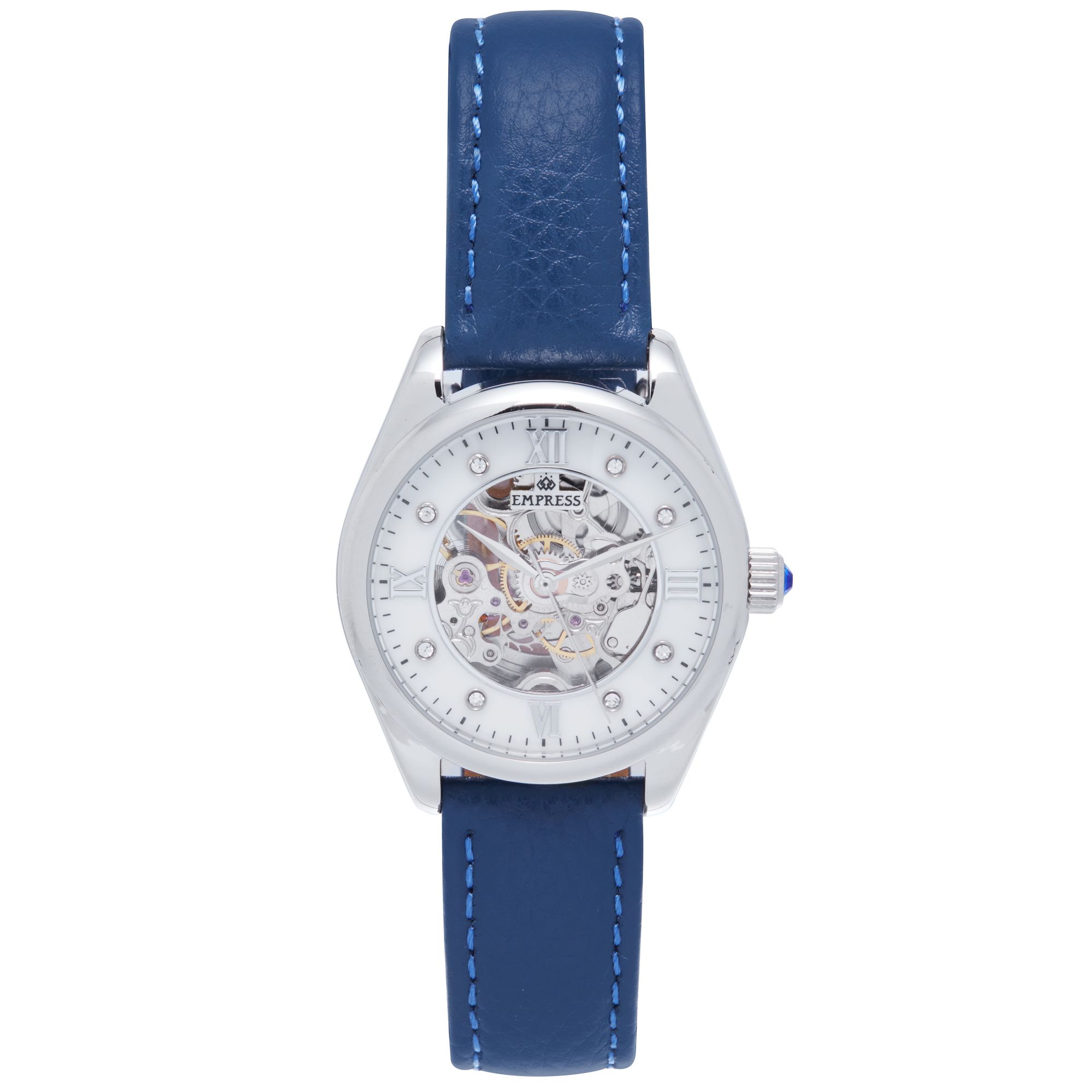 Thumbnail - Empress Magnolia Automatik MOP Skelett-Zifferblatt Lederarmbanduhr