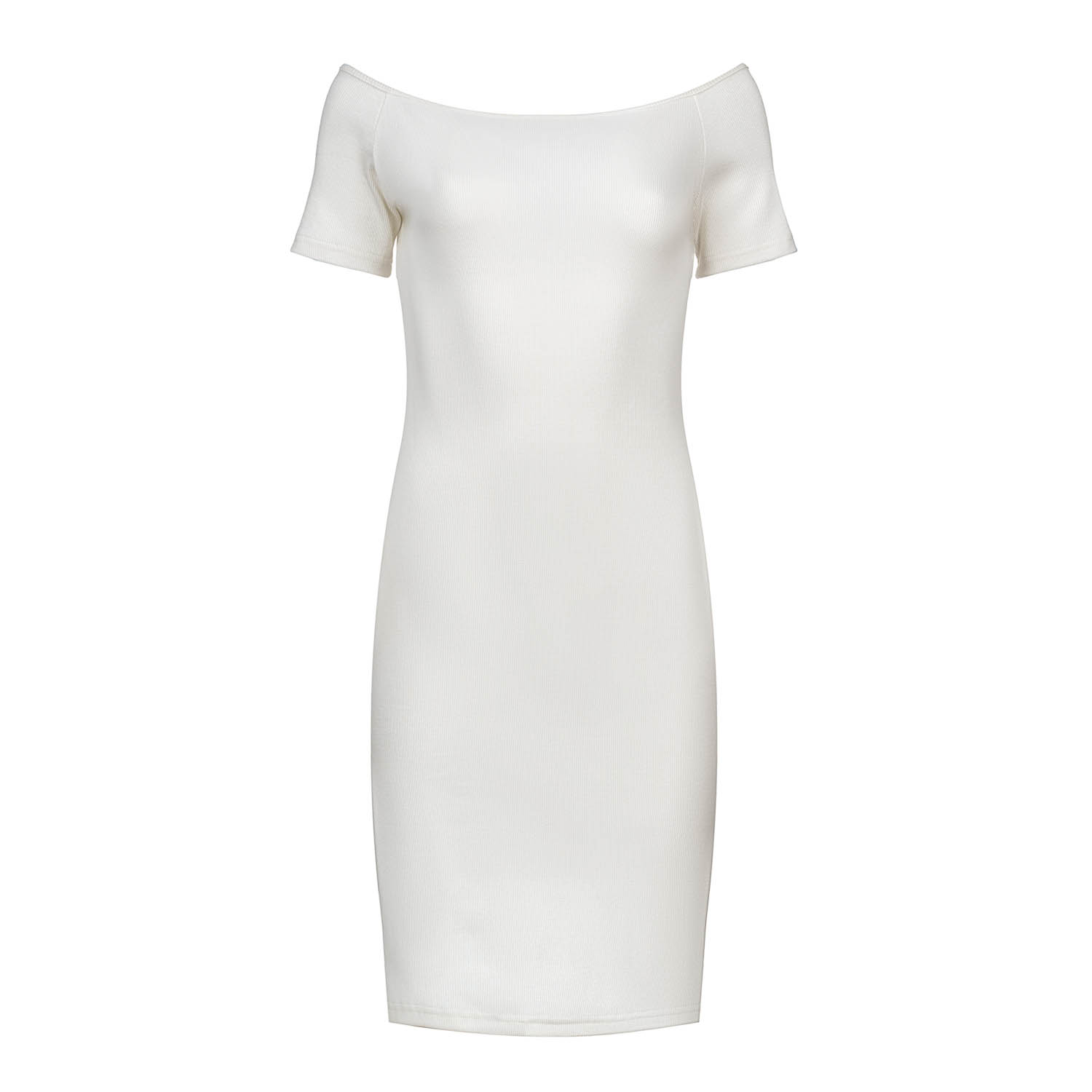 Thumbnail - Klassisches weißes, schulterfreies, eng anliegendes Kleid