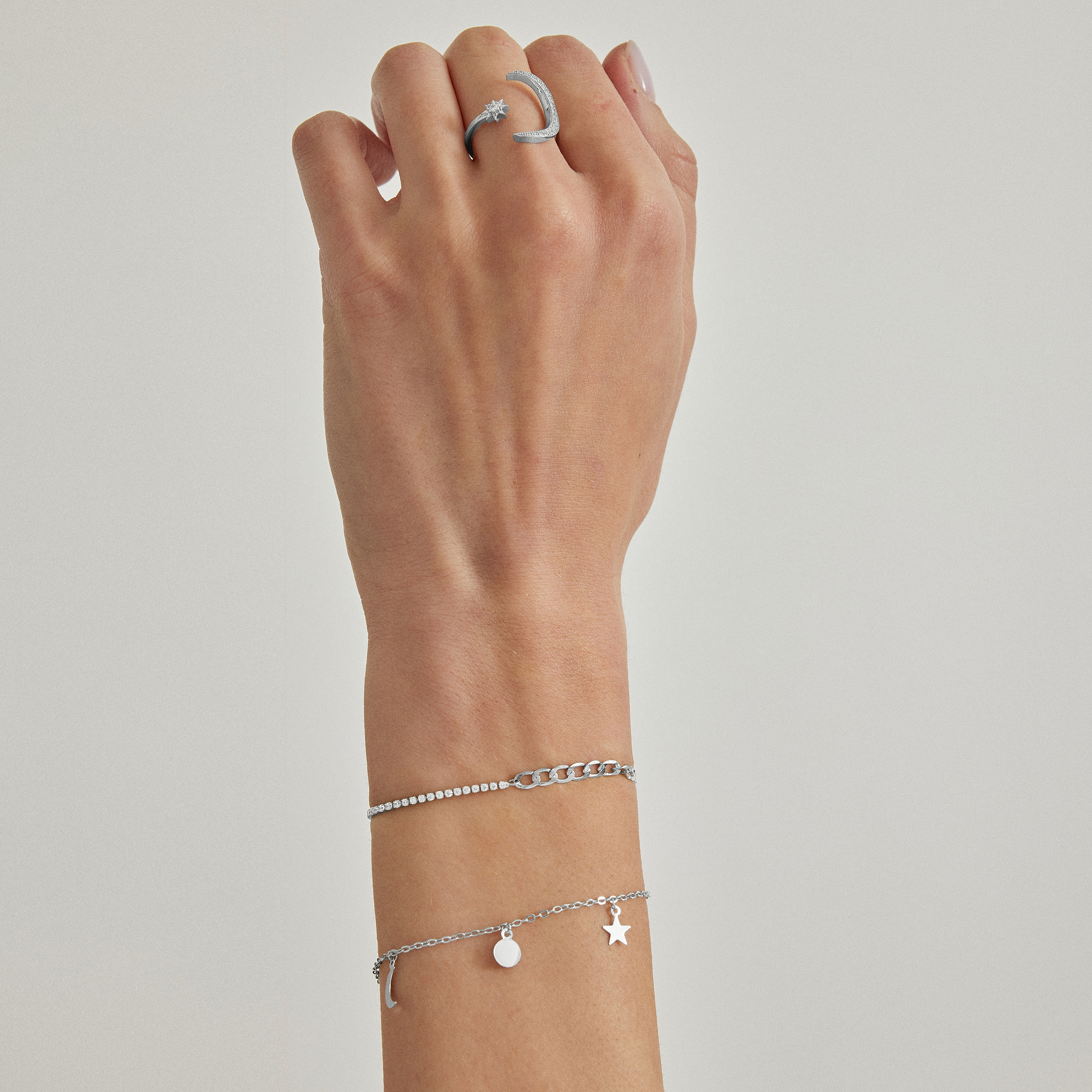 Luxenter Nirik-armband, tillverkat av glänsande zirkonia, rhodiumpläterat dam – bild 2