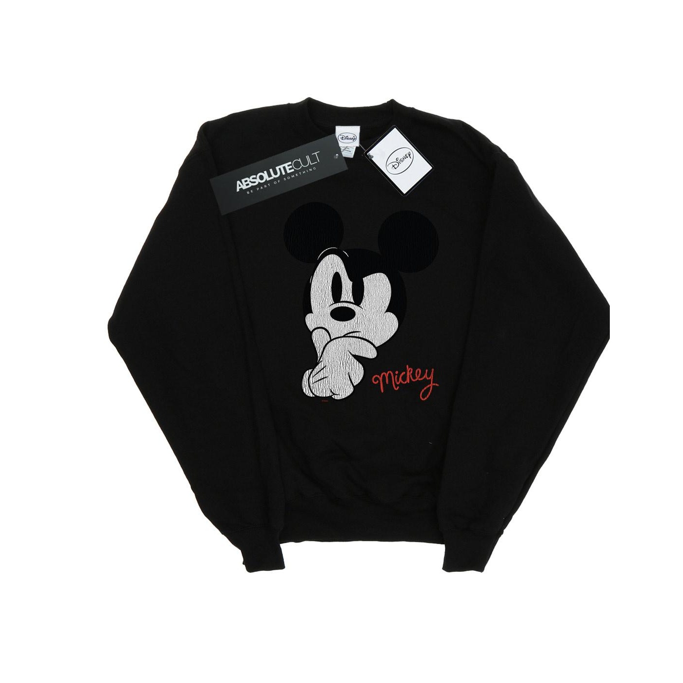 Thumbnail - Disney - "Mickey Mouse Distressed Ponder" Sweatshirt für Damen (Schwarz)