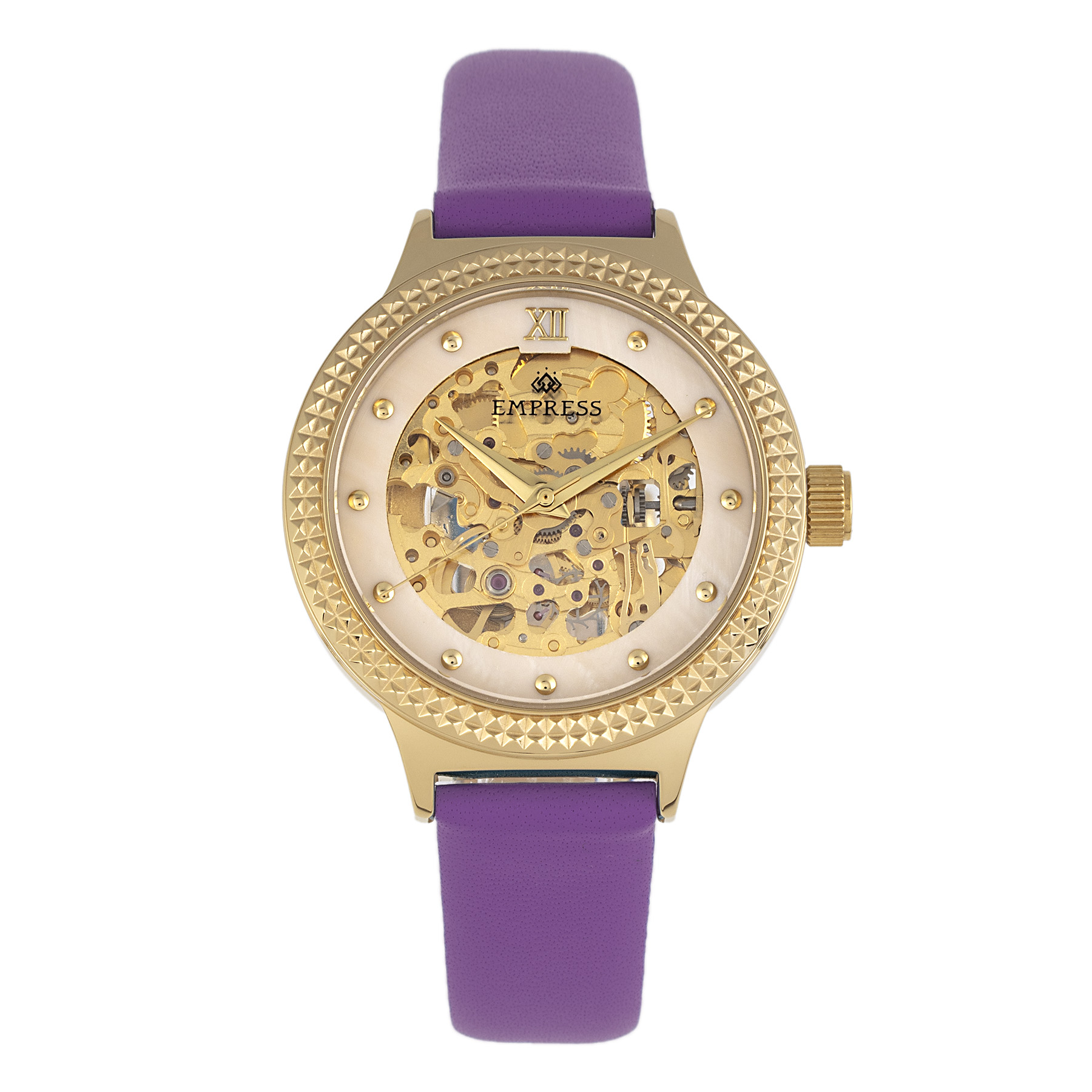 Thumbnail - Empress Alice Automatic MOP Skeleton Dial Leather-Band Watch