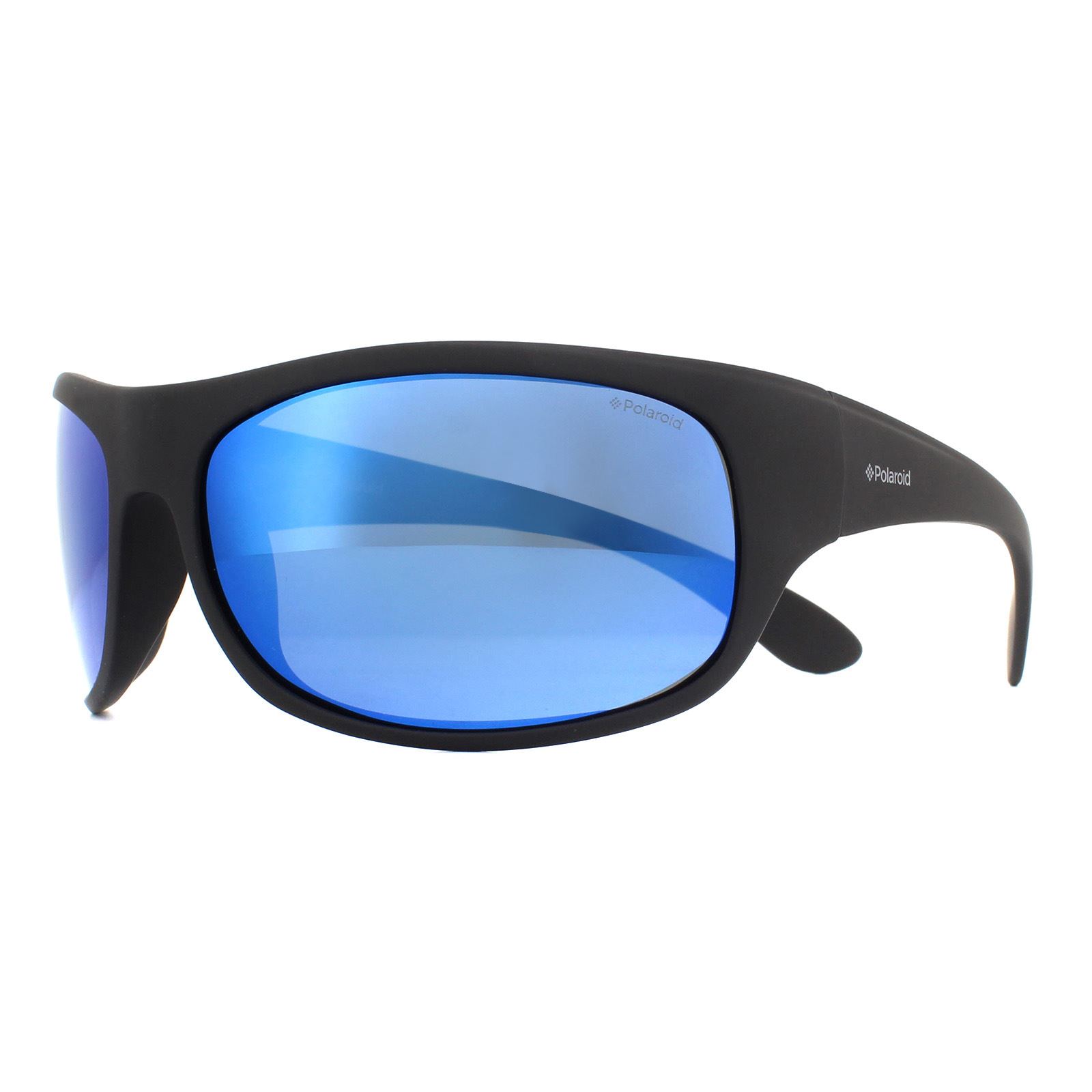 Polaroid Wrap Mens Matte Black Blue Polarized Solglasögon herr – bild 2