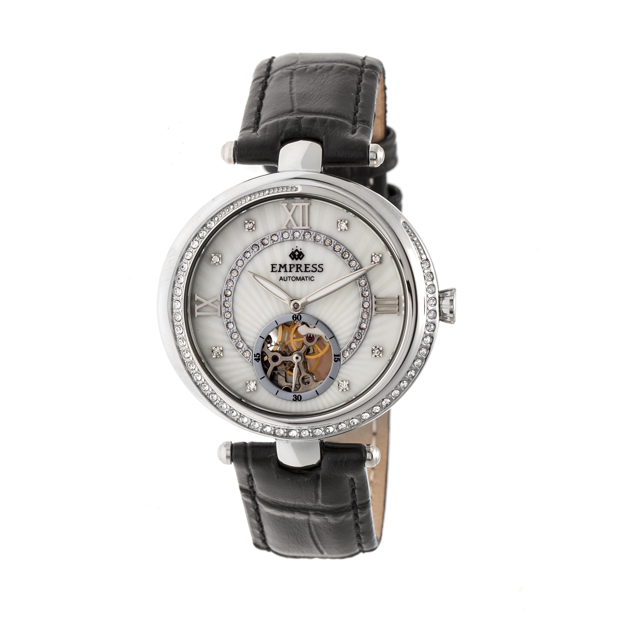 Thumbnail - Empress Stella Automatik Semi-Skelett MOP Lederbanduhr