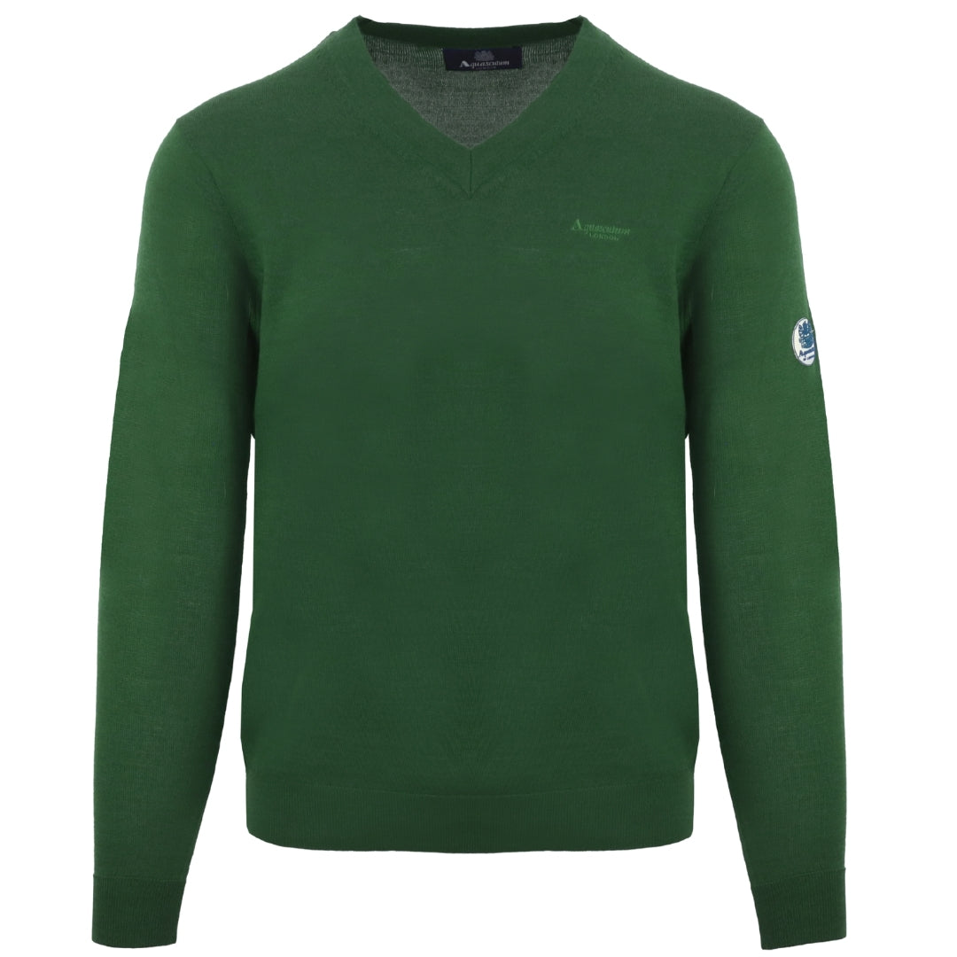 Thumbnail - Gruner Pullover mit V-Ausschnitt von Aquascutum zum uberziehen