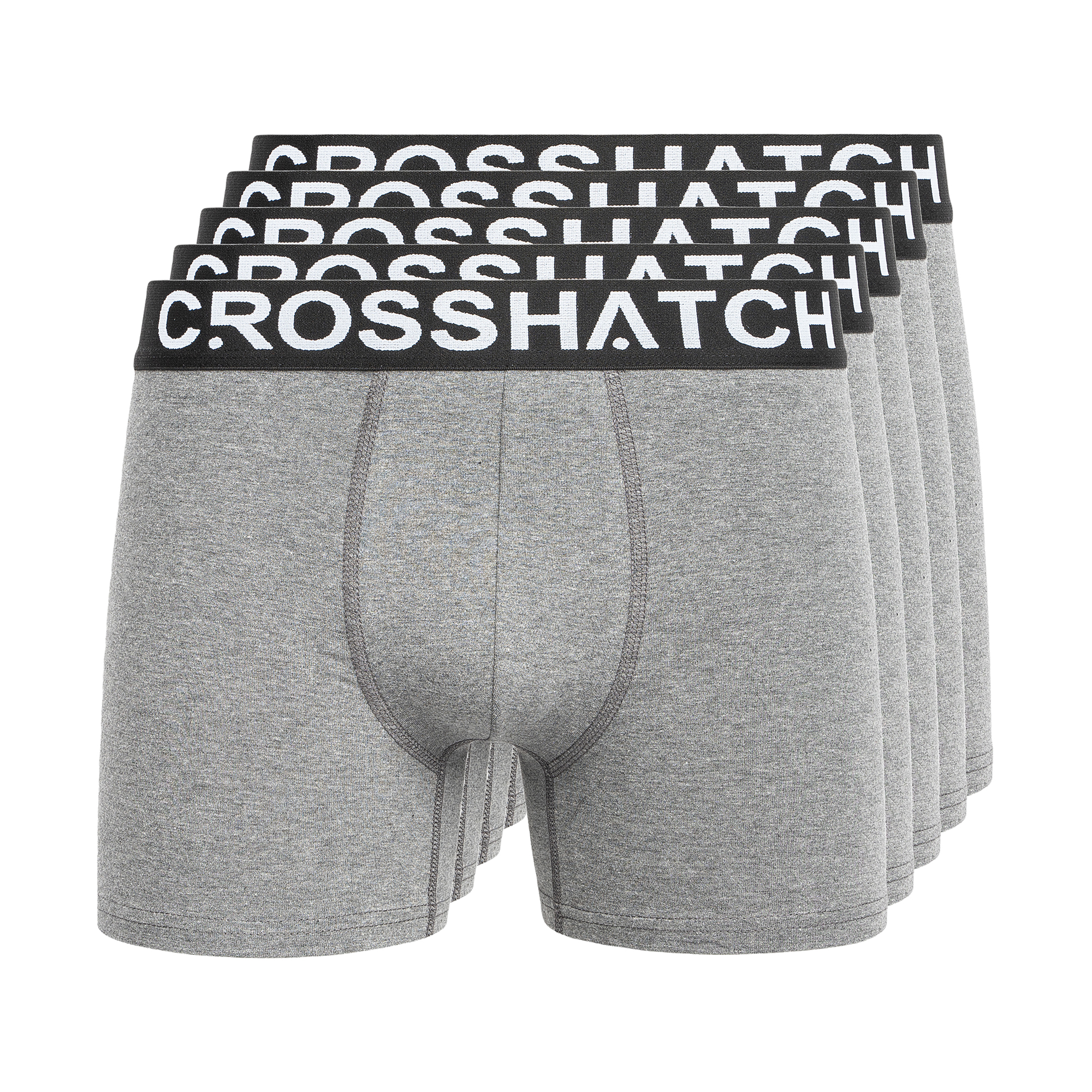 Crosshatch Heren Astral Boxershorts (Set van 5) (Houtskool mergel)