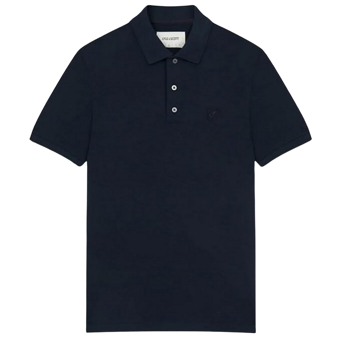Thumbnail - Lyle & Scott Tonal Eagle Marineblaues Poloshirt