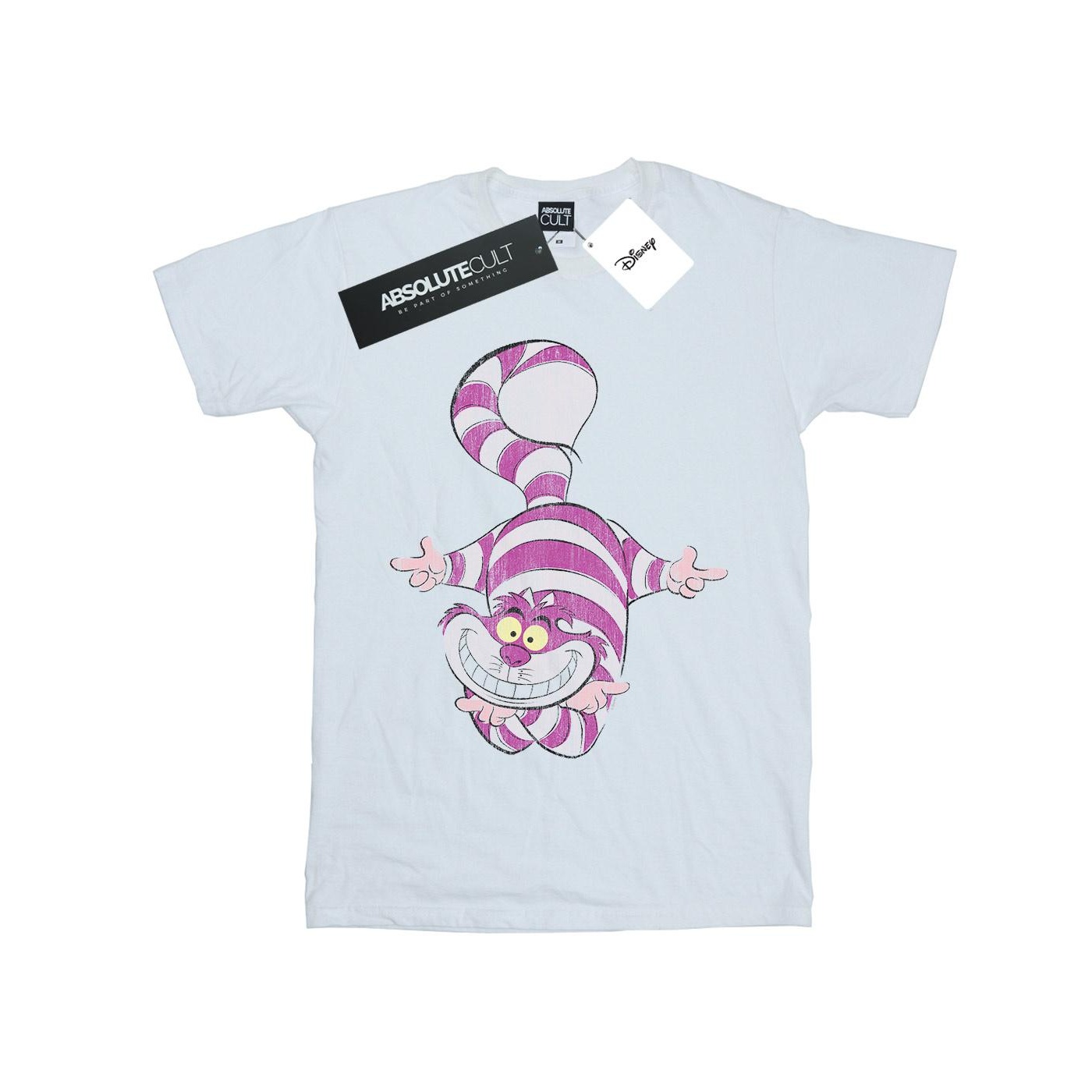 Disney - "Alice In Wonderland Cheshire Cat Upside Down" T-Shirt für Herren (Weiß)