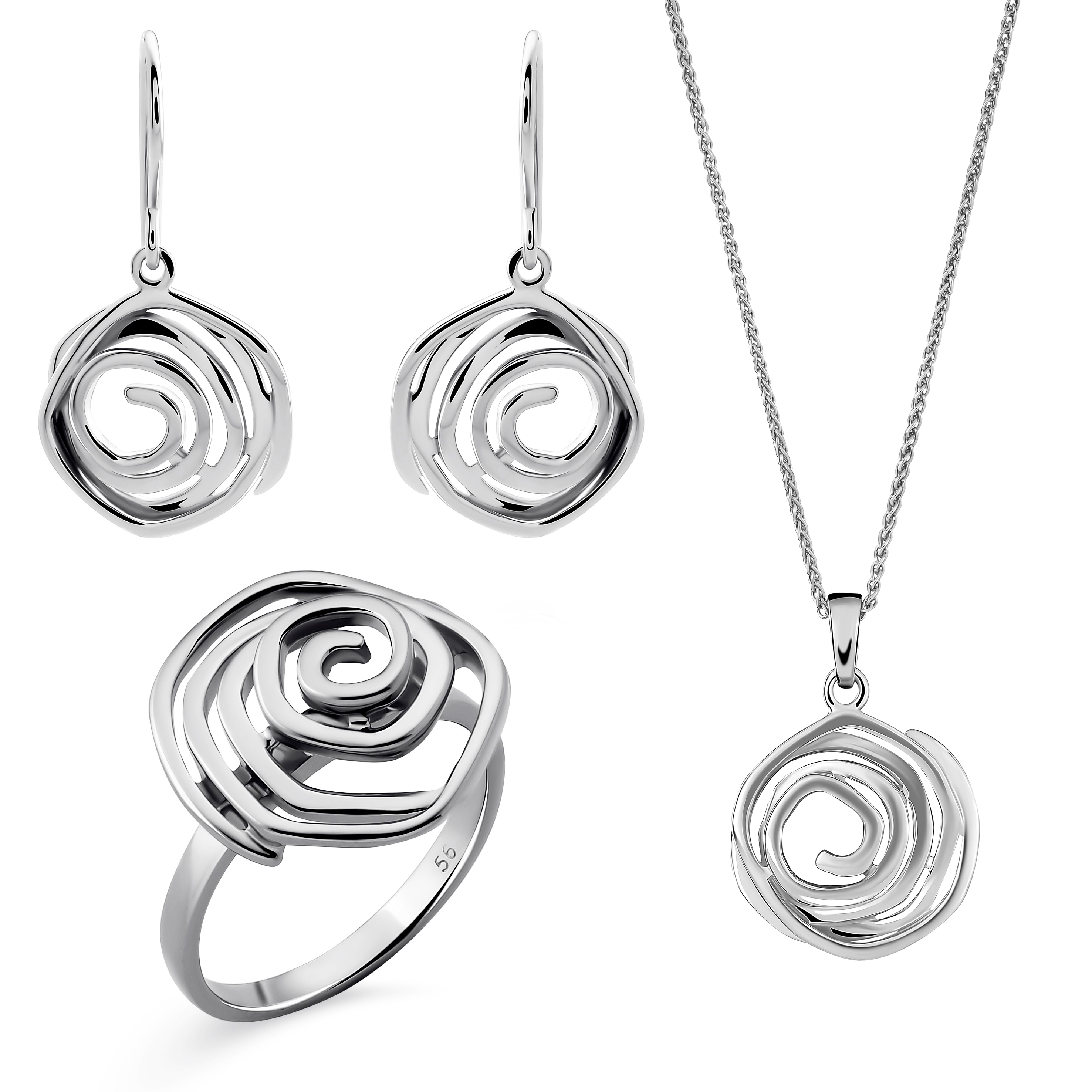 Orphelia 'Apolline' Damen-Set Aus 925er Sterlingsilber, Halskette + Ohrringe + Ring – Silber Set-7500